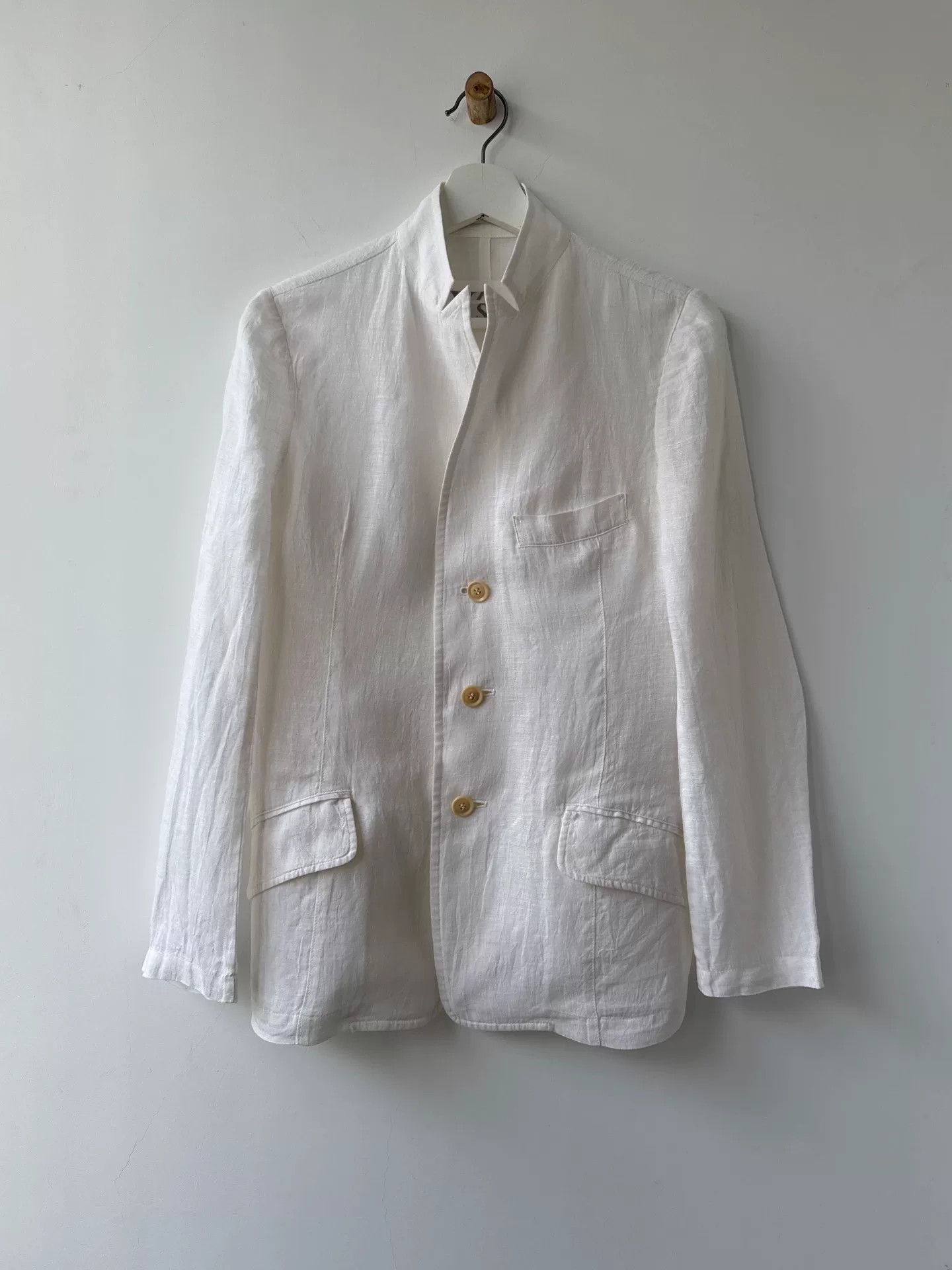 Y's minimalist white linen suit jacket Size US S / EU 44-46 / 1 - 2 Thumbnail