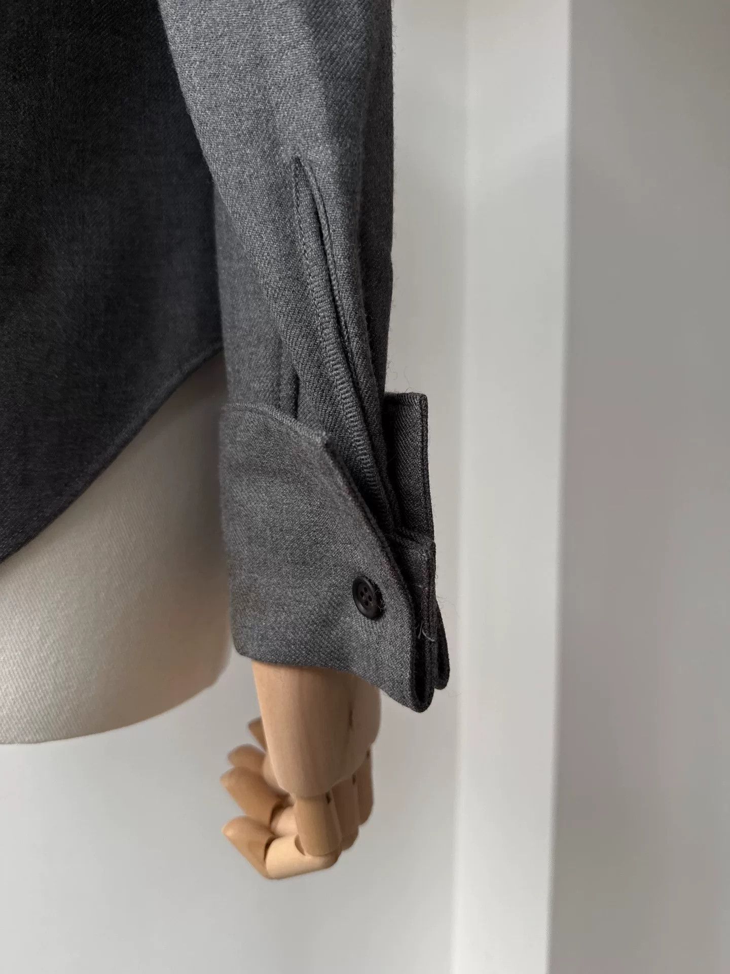 Yohji Yamamoto Yohji Yamamoto Gray Wool Plant-Dyed Shirt Size US M / EU 48-50 / 2 - 4 Thumbnail