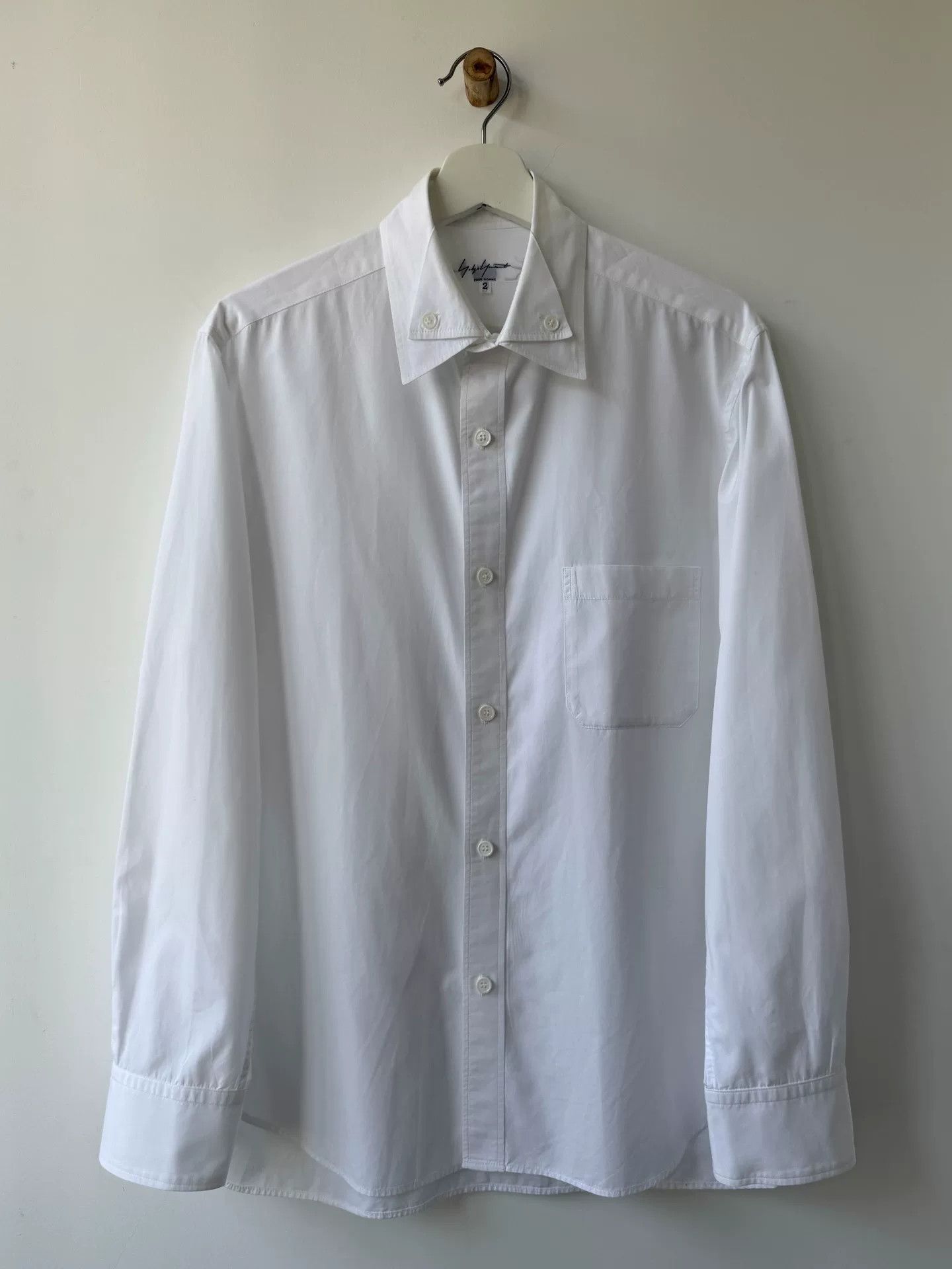 Yohji Yamamoto Yohji Yamamoto Pour Homme White Shirt Size US L / EU 52-54 / 3 - 7 Thumbnail