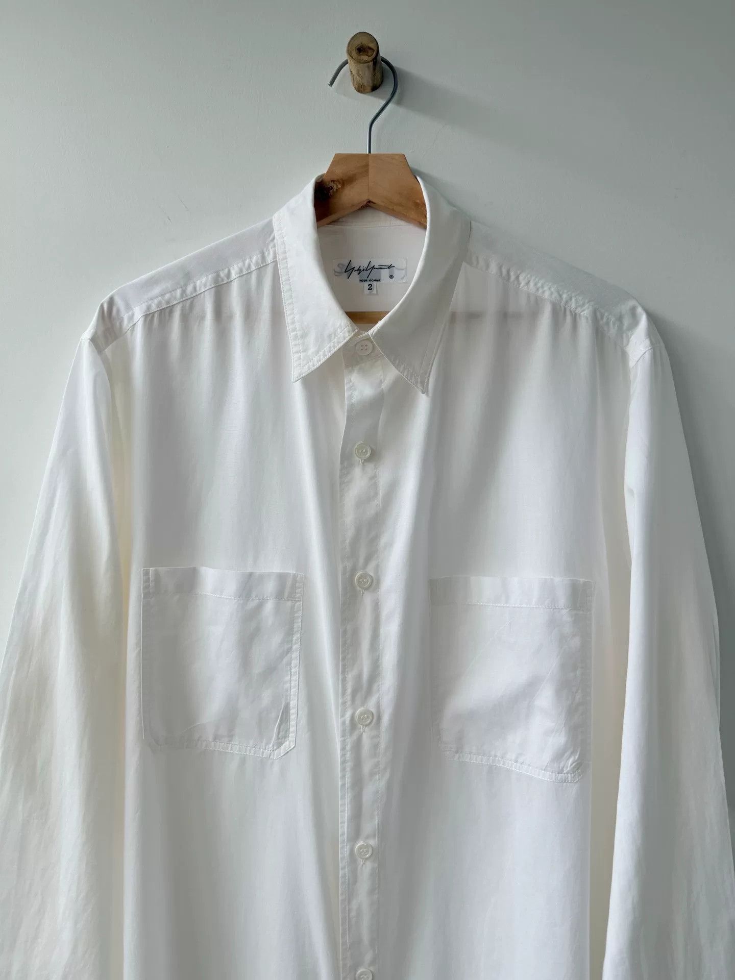 Yohji Yamamoto Yohji Yamamoto Pour Homme White Long Sleeve Shirt Size US L / EU 52-54 / 3 - 3 Thumbnail