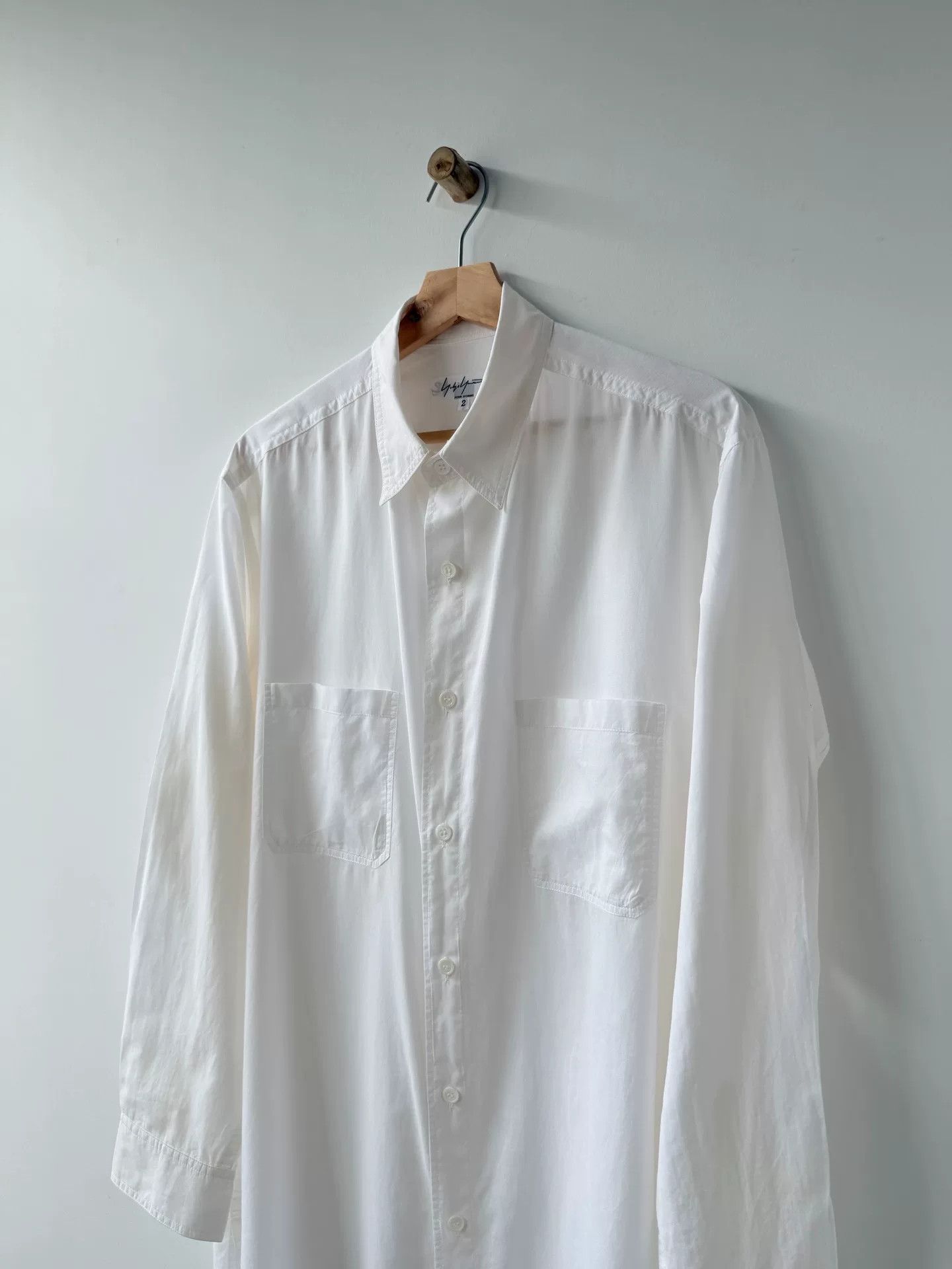 Yohji Yamamoto Yohji Yamamoto Pour Homme White Long Sleeve Shirt Size US L / EU 52-54 / 3 - 4 Thumbnail