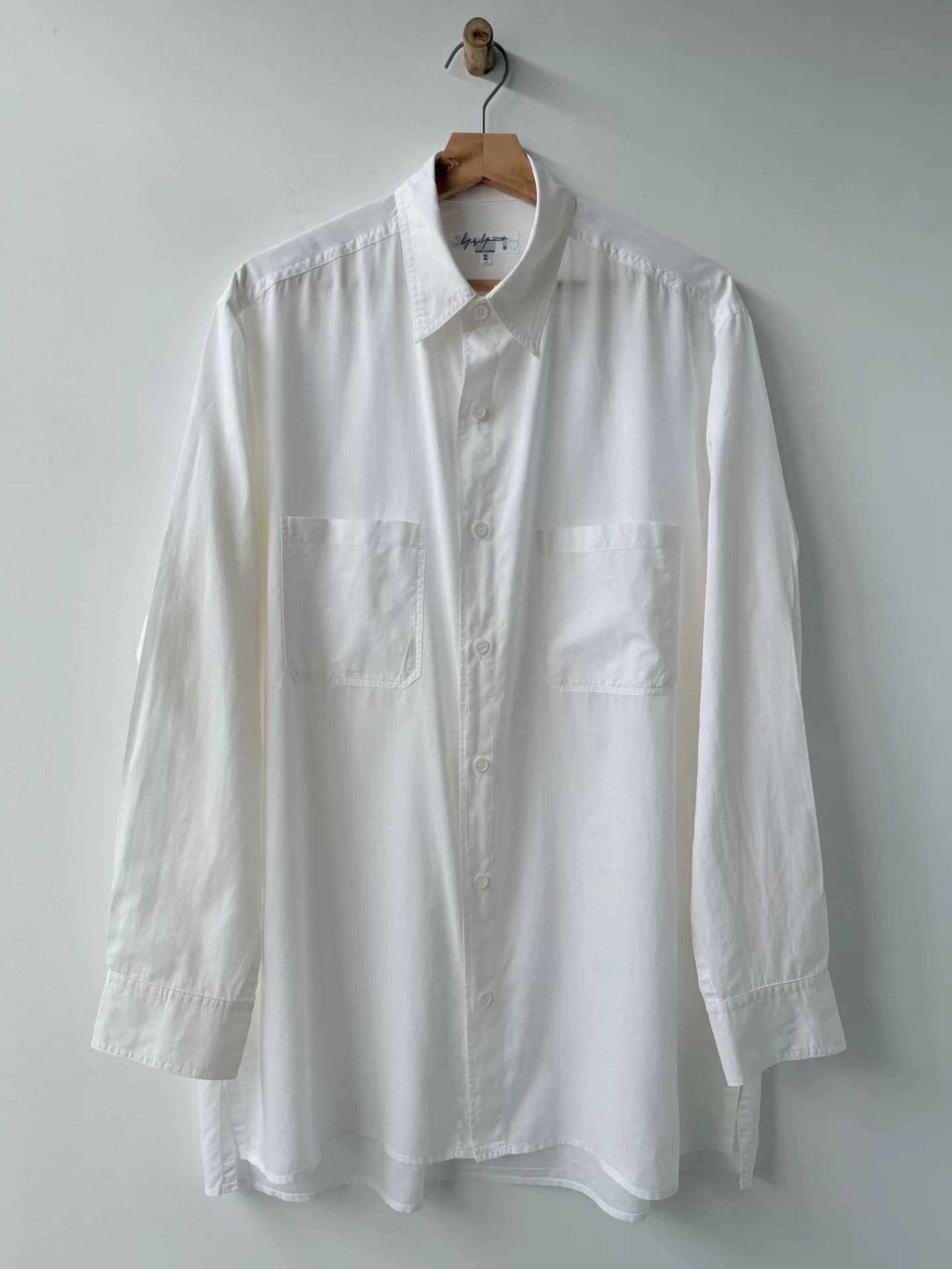Yohji Yamamoto Yohji Yamamoto Pour Homme White Long Sleeve Shirt Size US L / EU 52-54 / 3 - 6 Thumbnail