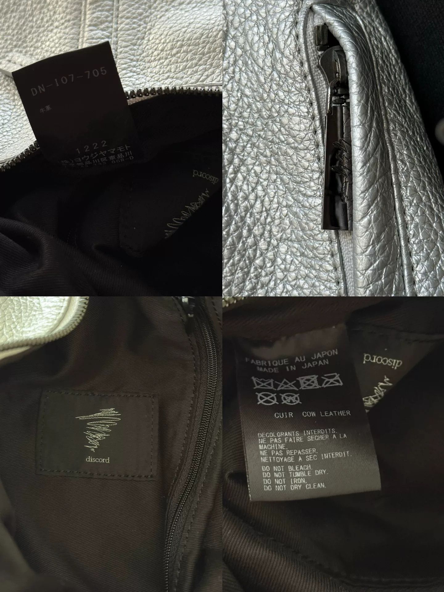 Yohji Yamamoto Yohji Yamamoto Silver Leather Backpack Size ONE SIZE - 9 Thumbnail