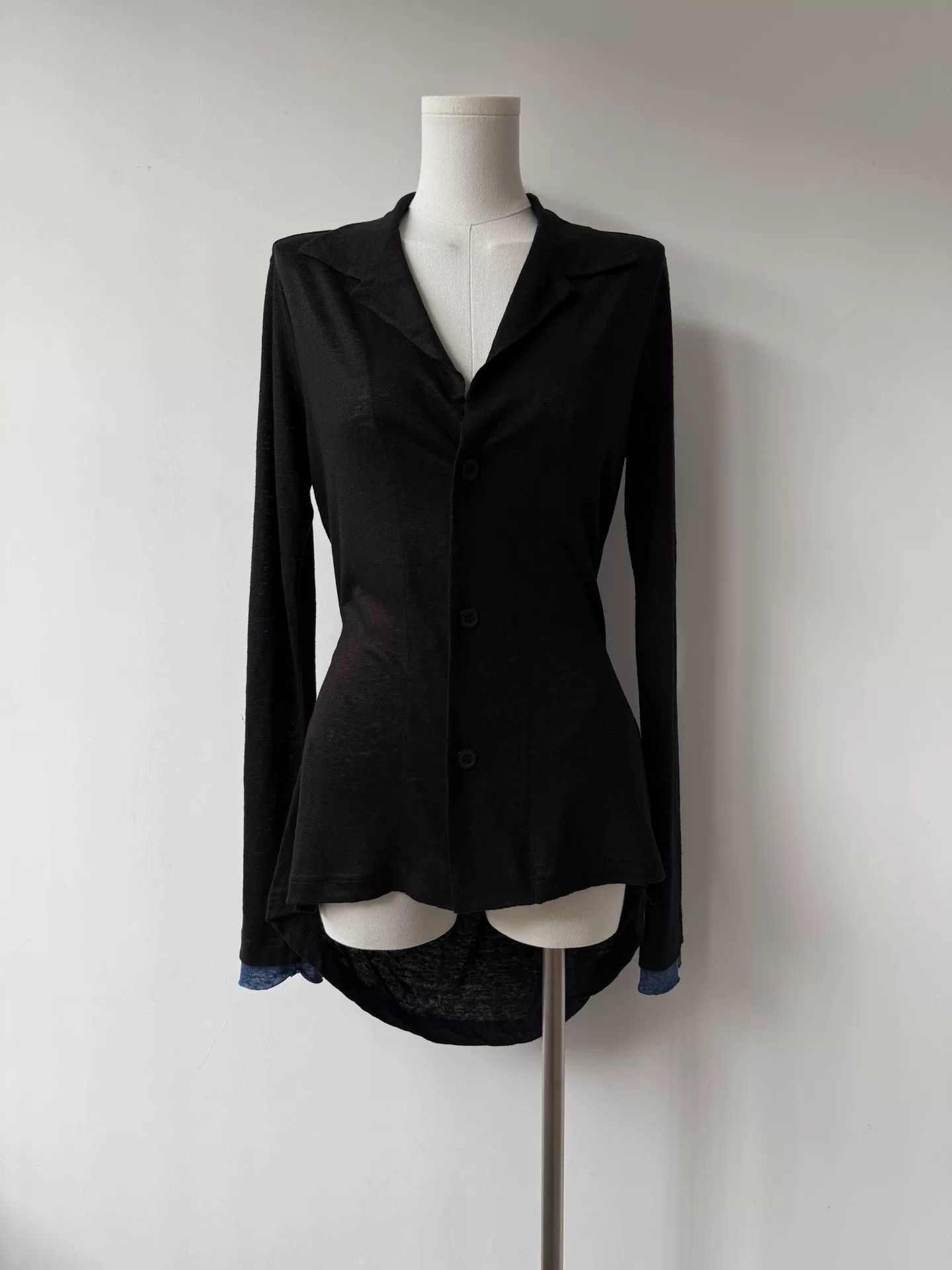 Y's y's black linen peplum cardigan jacket Size S / US 4 / IT 40 - 2 Thumbnail
