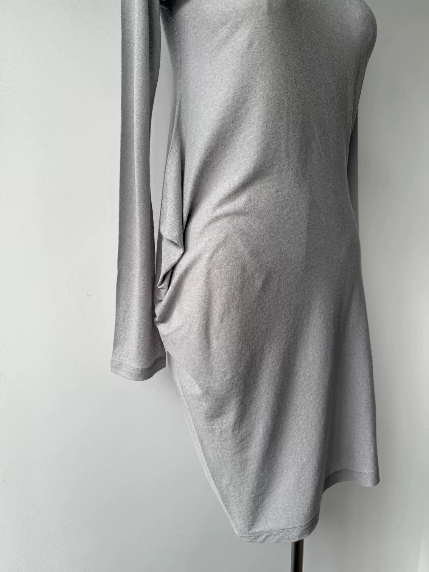 Yohji Yamamoto unique silver-gray asymmetrical dress Size S / US 4 / IT 40 - 5 Thumbnail