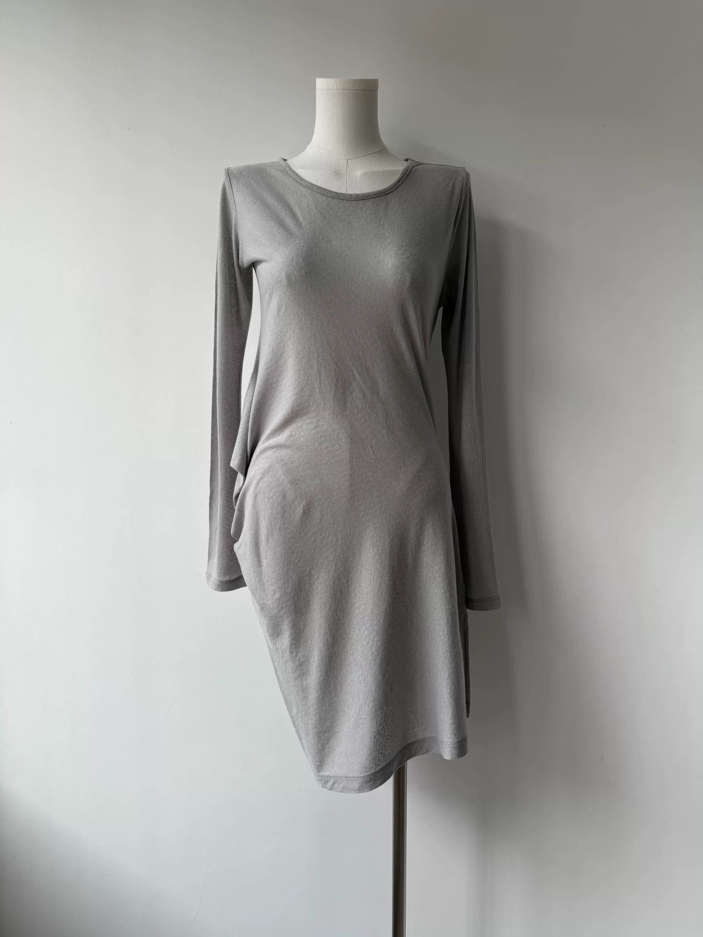 Yohji Yamamoto unique silver-gray asymmetrical dress Size S / US 4 / IT 40 - 2 Thumbnail