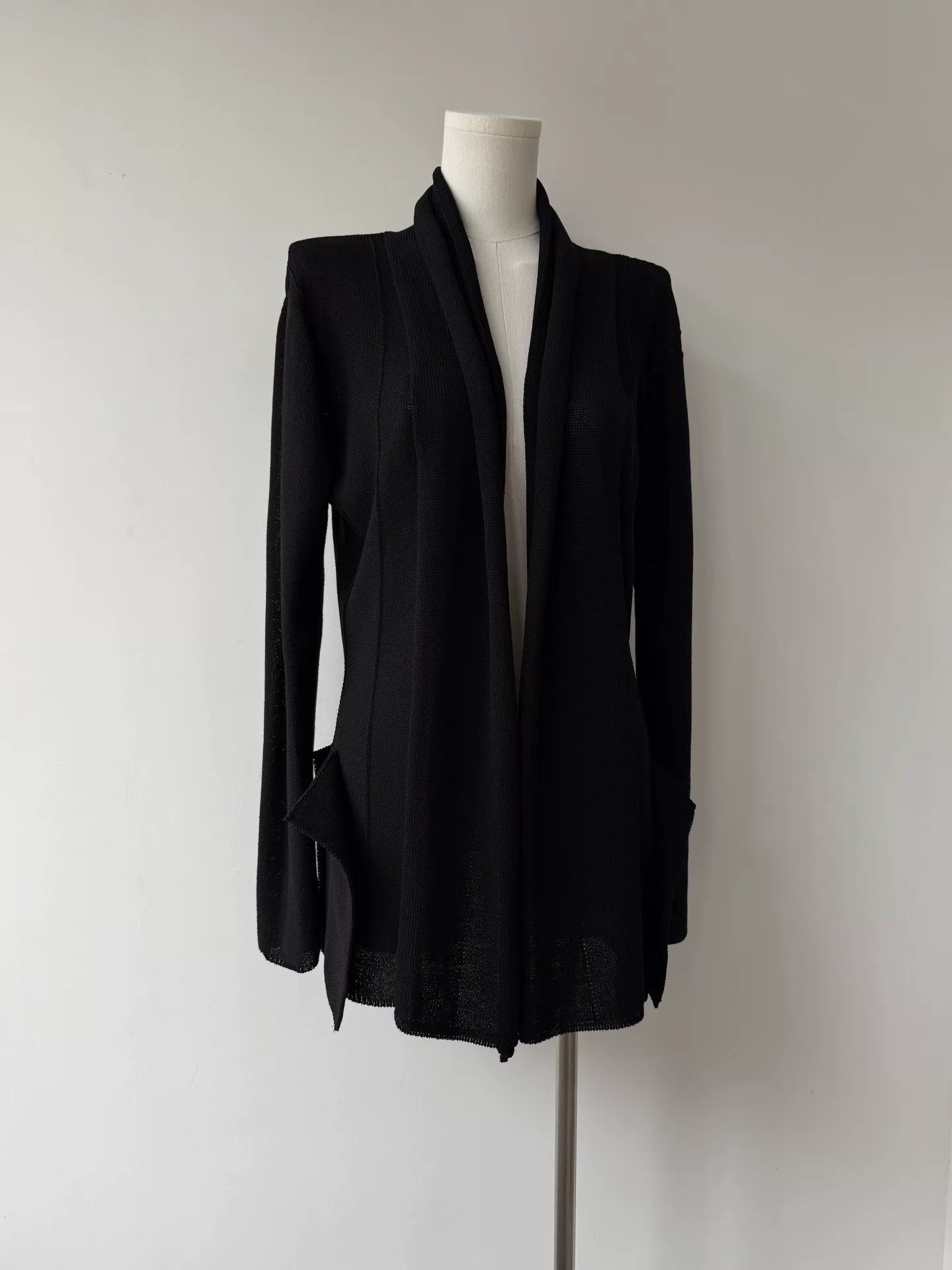 Yohji Yamamoto black genderless draped cardigan by yohji yamamoto Size US M / EU 48-50 / 2 - 5 Thumbnail