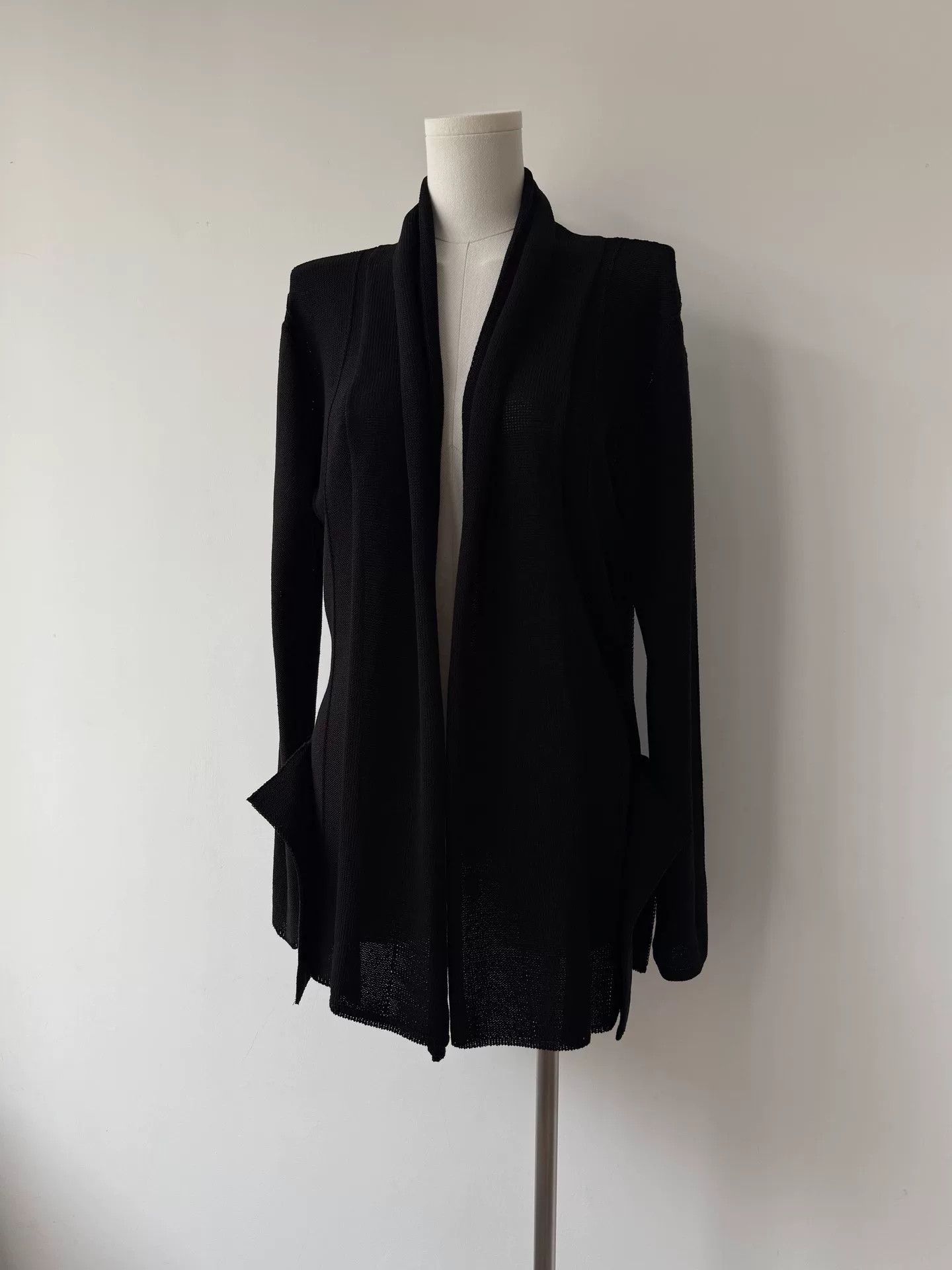Yohji Yamamoto black genderless draped cardigan by yohji yamamoto Size US M / EU 48-50 / 2 - 3 Thumbnail