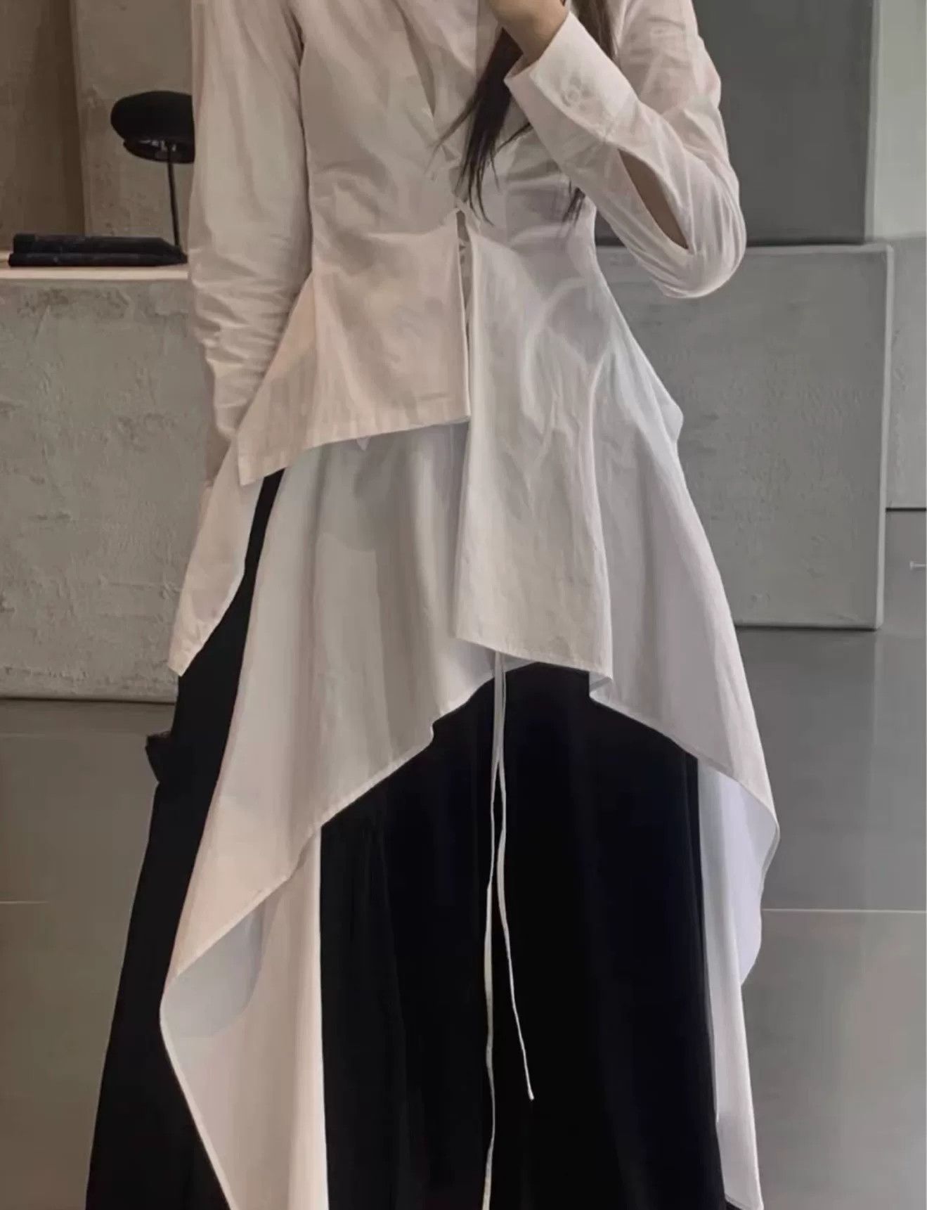 Yohji Yamamoto Yohji Yamamoto Femme White Tie Detail Shirt Size M / US 6-8 / IT 42-44 - 9 Thumbnail