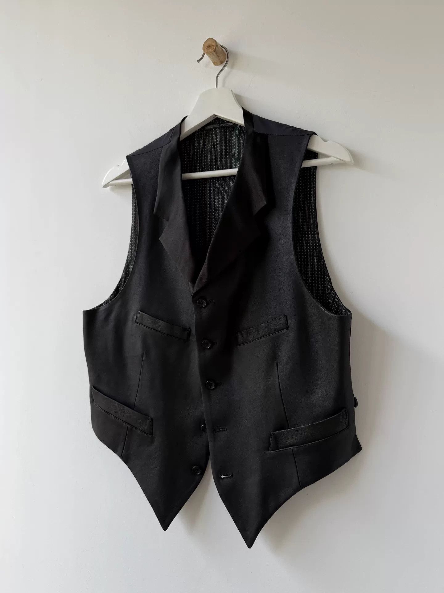 Yohji Yamamoto Yohji Yamamoto Black Leather Vest Size US M / EU 48-50 / 2 - 4 Thumbnail