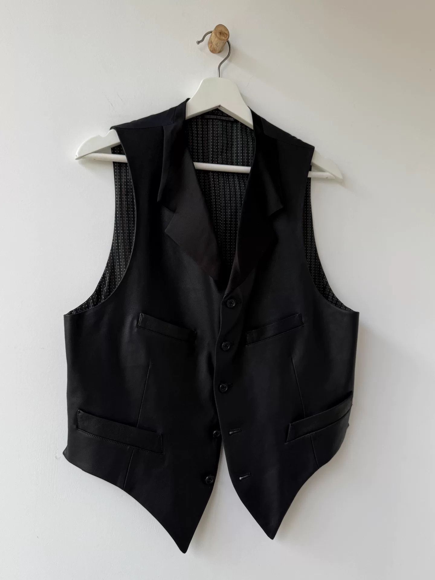 Yohji Yamamoto Yohji Yamamoto Black Leather Vest Size US M / EU 48-50 / 2 - 5 Thumbnail