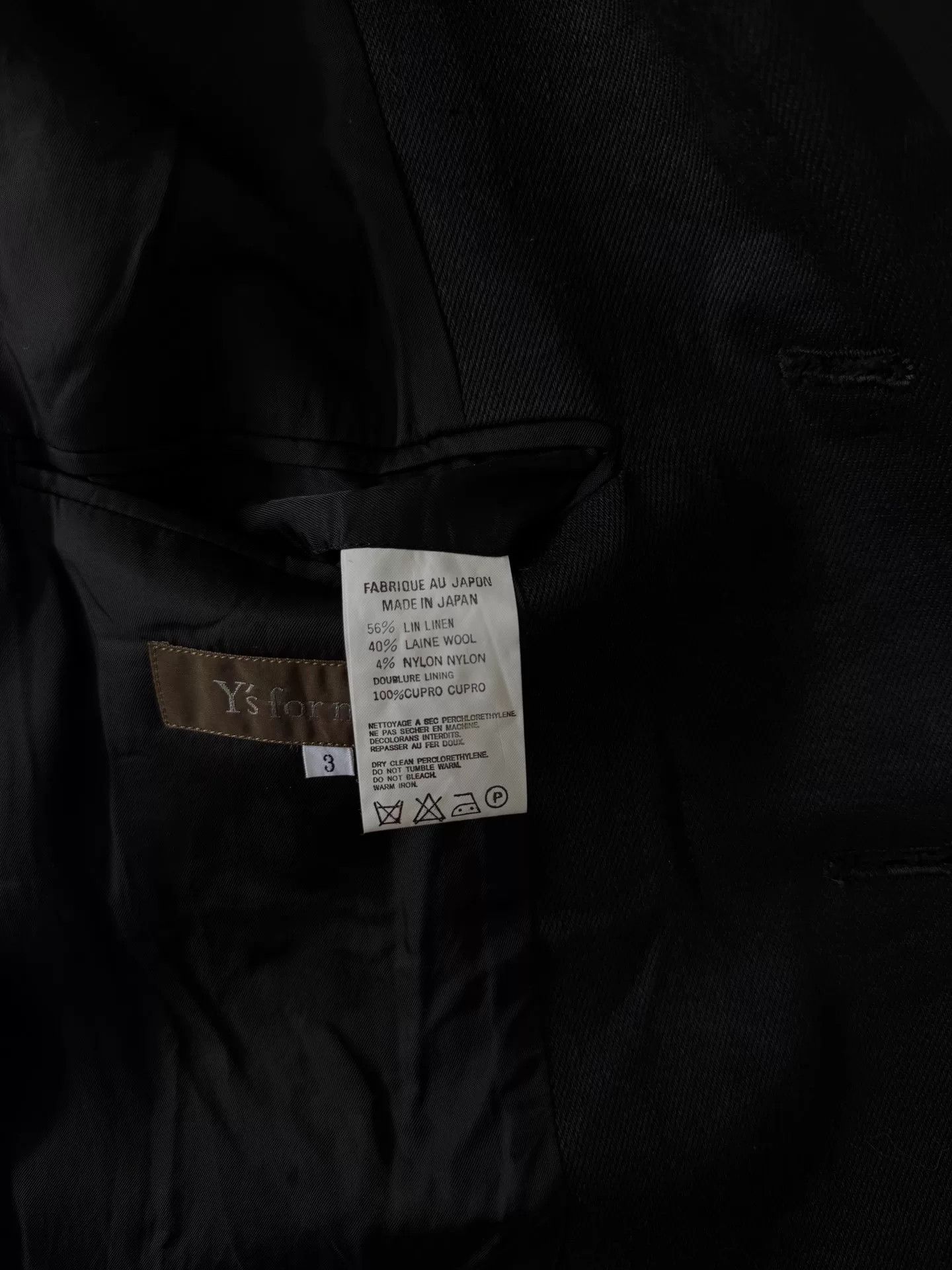 Y's for Men yohji yamamoto men's wool-linen suit jacket Size US L / EU 52-54 / 3 - 8 Thumbnail