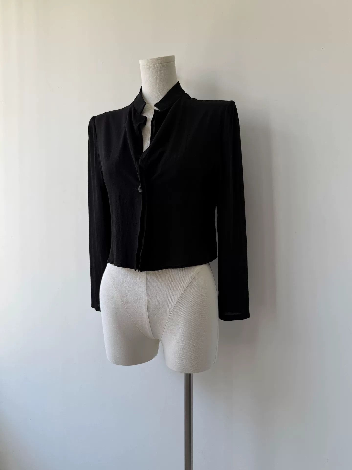 Yohji Yamamoto Yohji Yamamoto Double-Layer Collar Short Jacket Size S / US 4 / IT 40 - 4 Thumbnail