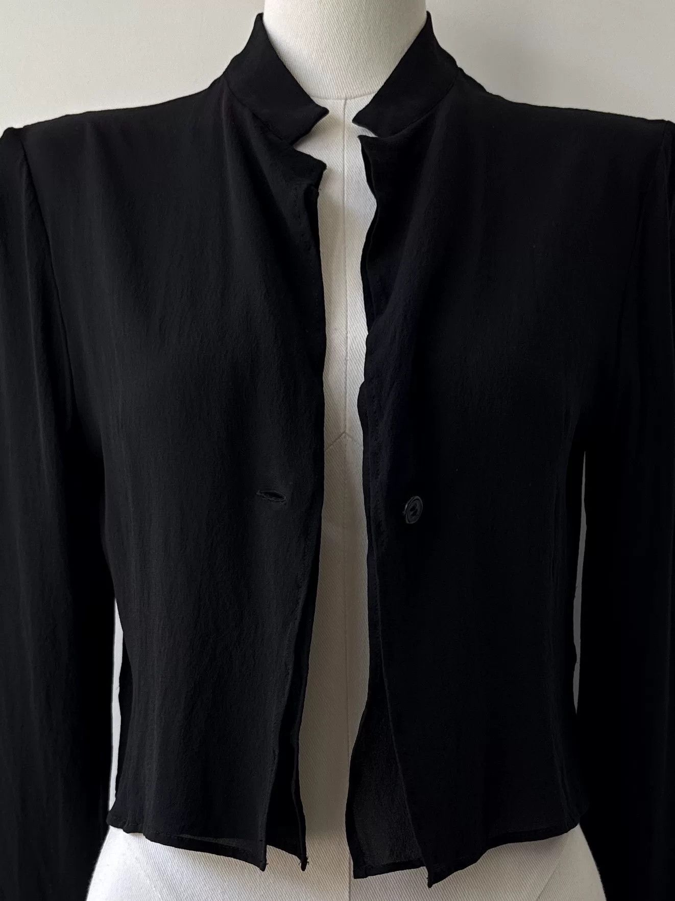 Yohji Yamamoto Yohji Yamamoto Double-Layer Collar Short Jacket Size S / US 4 / IT 40 - 3 Thumbnail