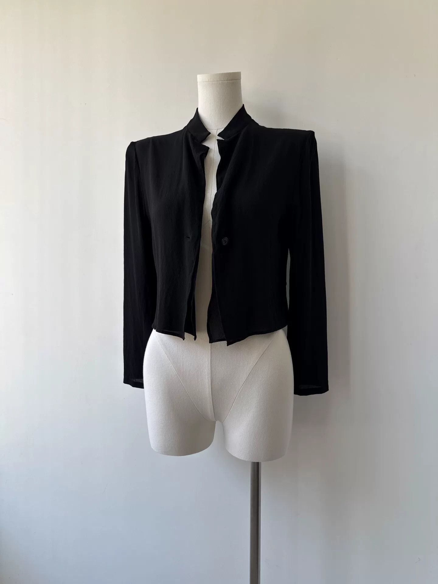 Yohji Yamamoto Yohji Yamamoto Double-Layer Collar Short Jacket Size S / US 4 / IT 40 - 6 Thumbnail