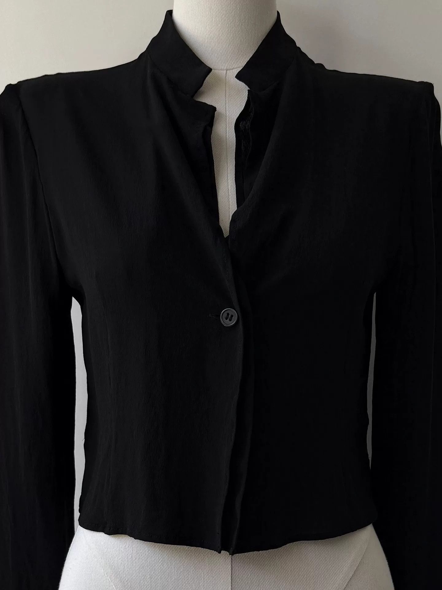 Yohji Yamamoto Yohji Yamamoto Double-Layer Collar Short Jacket Size S / US 4 / IT 40 - 2 Thumbnail
