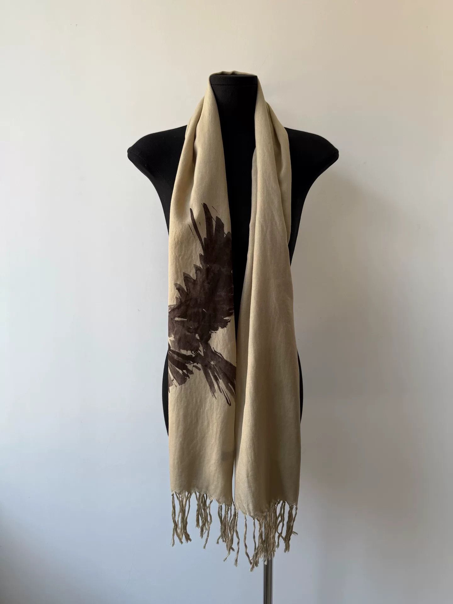 Y's black crow ink scarf from yohji yamamoto Size ONE SIZE - 4 Thumbnail