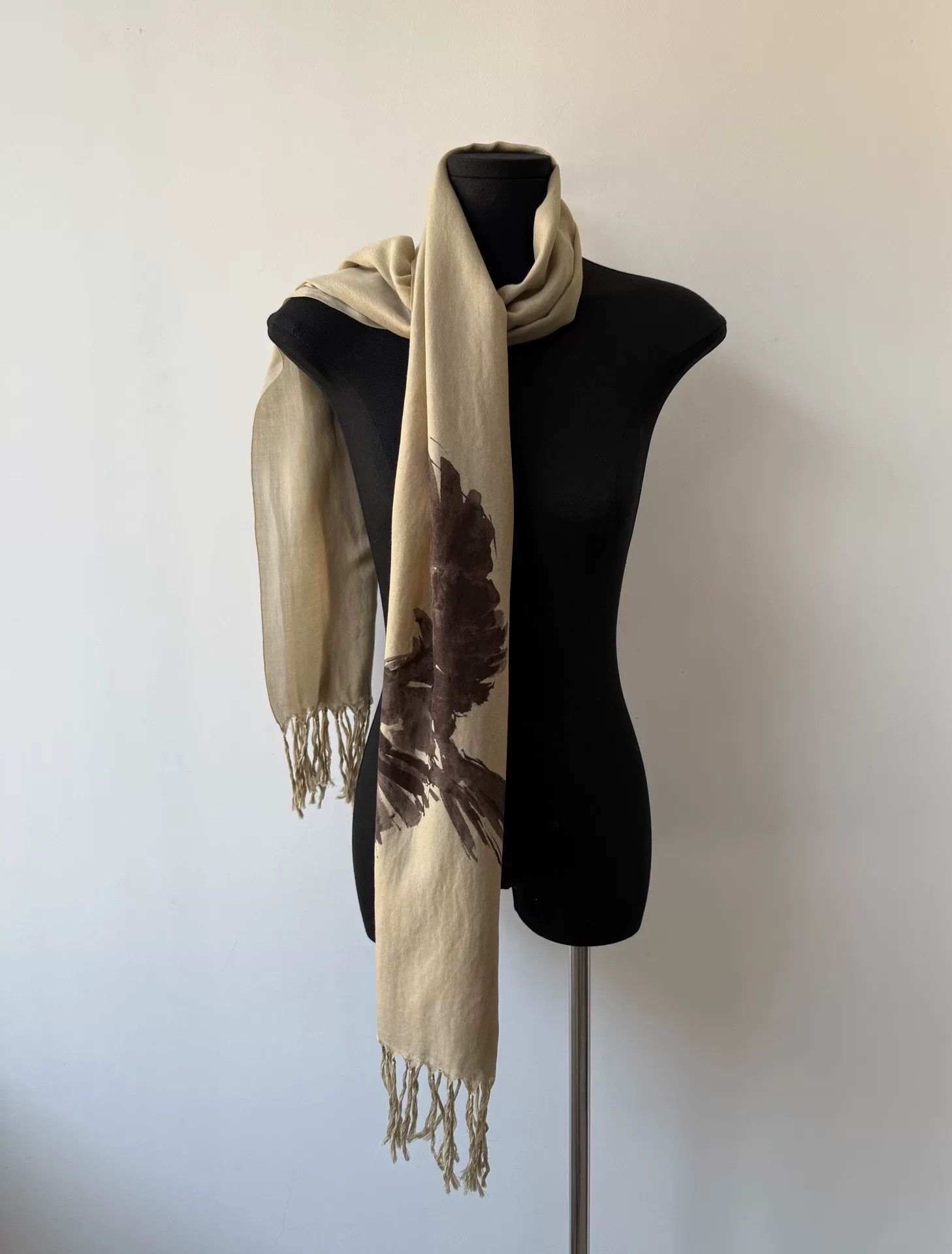 Y's black crow ink scarf from yohji yamamoto Size ONE SIZE - 5 Thumbnail