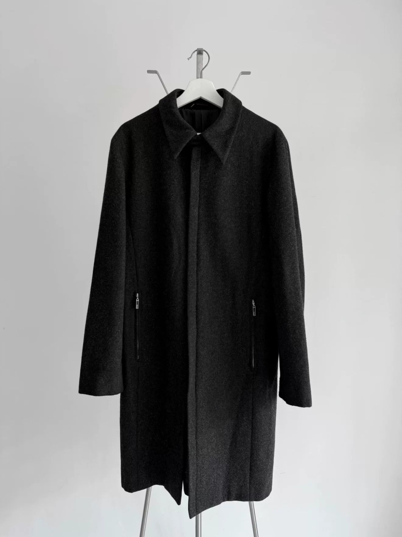 Jean Paul Gaultier Jean Paul Gaultier Charcoal Wool Zip Coat Size US L / EU 52-54 / 3 - 6 Thumbnail