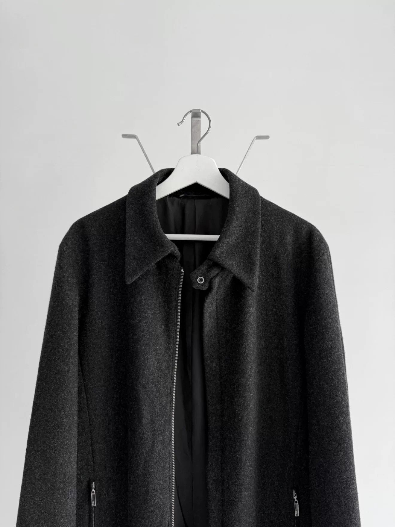 Jean Paul Gaultier Jean Paul Gaultier Charcoal Wool Zip Coat Size US L / EU 52-54 / 3 - 2 Thumbnail