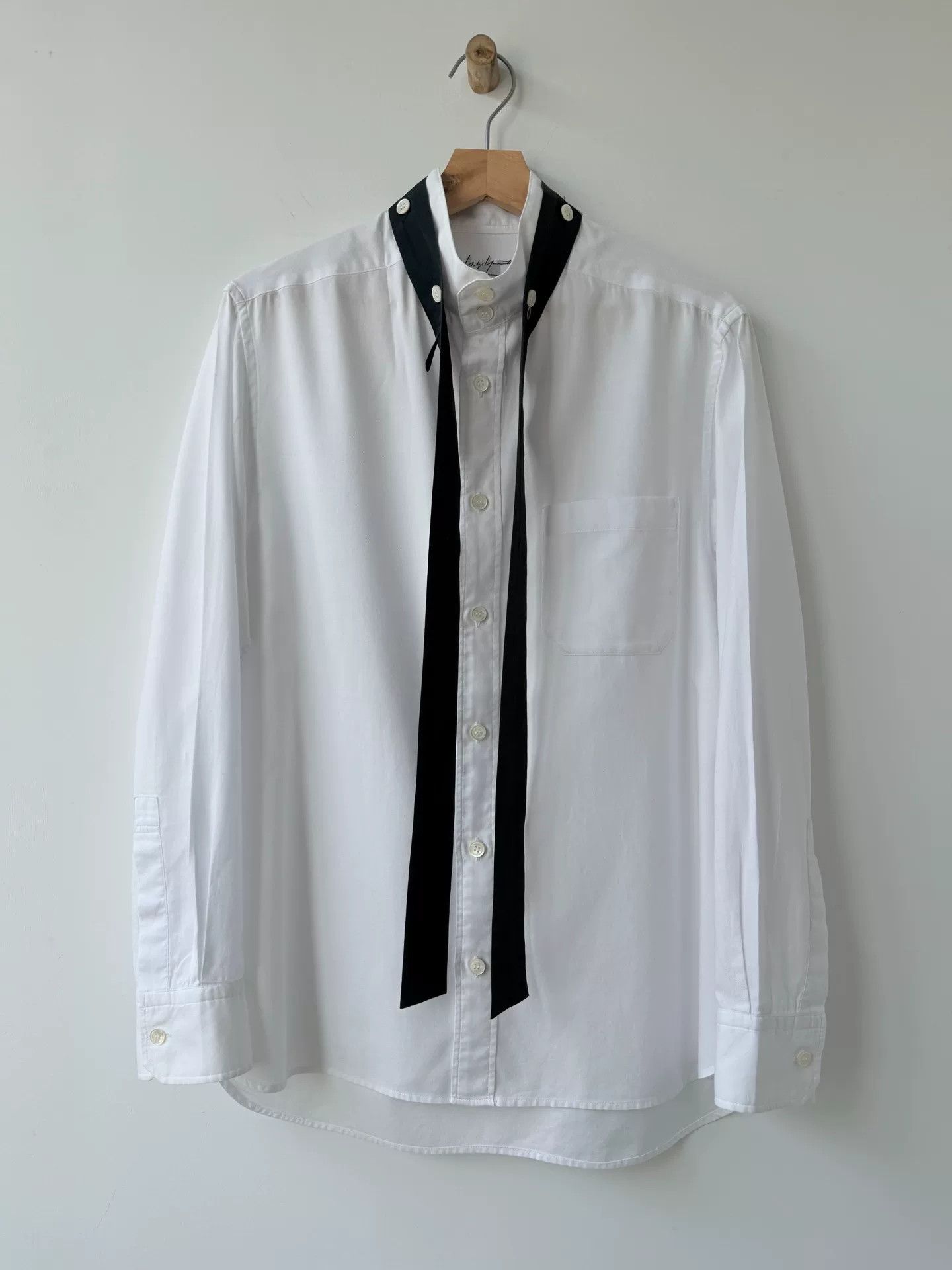 Yohji Yamamoto Yohji Yamamoto Pour Homme White Shirt Size US M / EU 48-50 / 2 - 2 Thumbnail