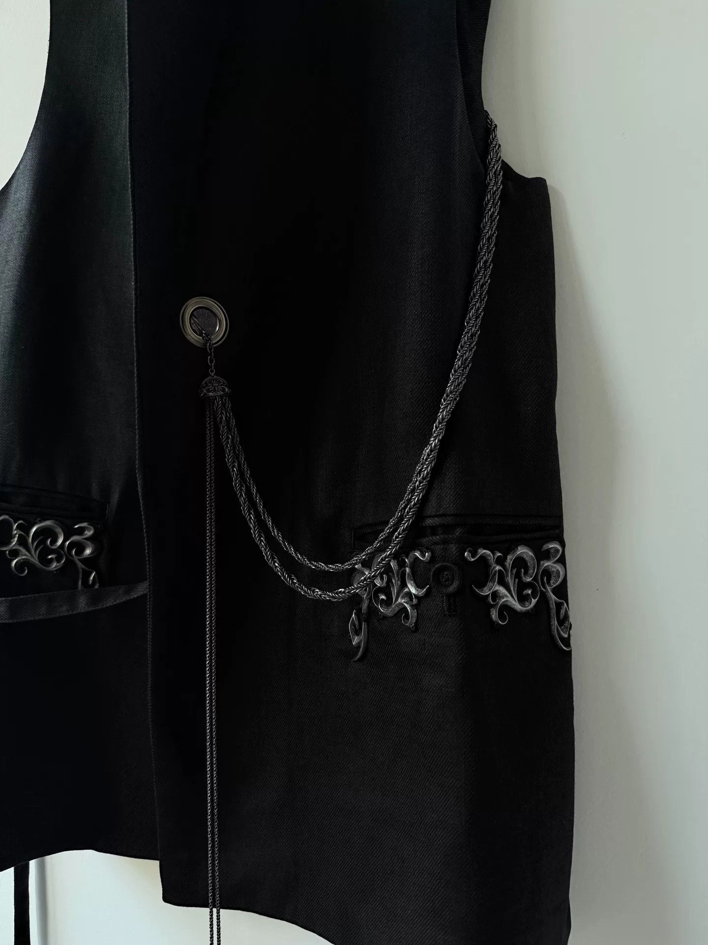 Yohji Yamamoto Yohji Yamamoto Black Linen Vest Size M / US 6-8 / IT 42-44 - 4 Thumbnail