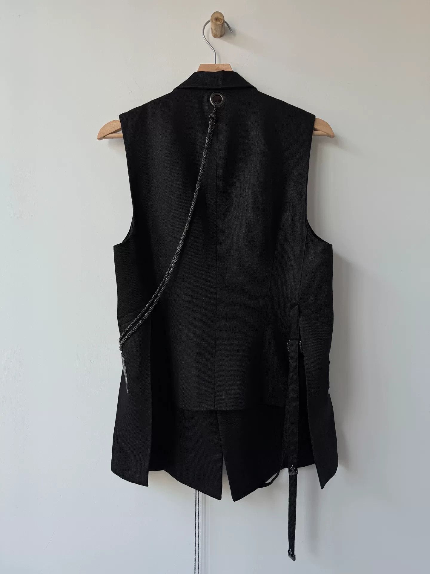 Yohji Yamamoto Yohji Yamamoto Black Linen Vest Size M / US 6-8 / IT 42-44 - 2 Thumbnail
