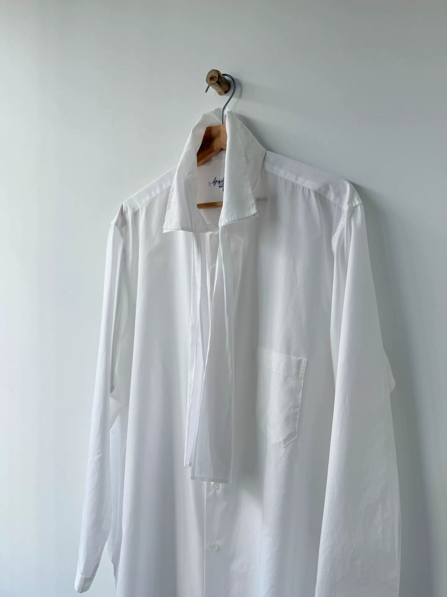 Yohji Yamamoto Yohji Yamamoto White Long Sleeve Shirttail Size US M / EU 48-50 / 2 - 5 Thumbnail