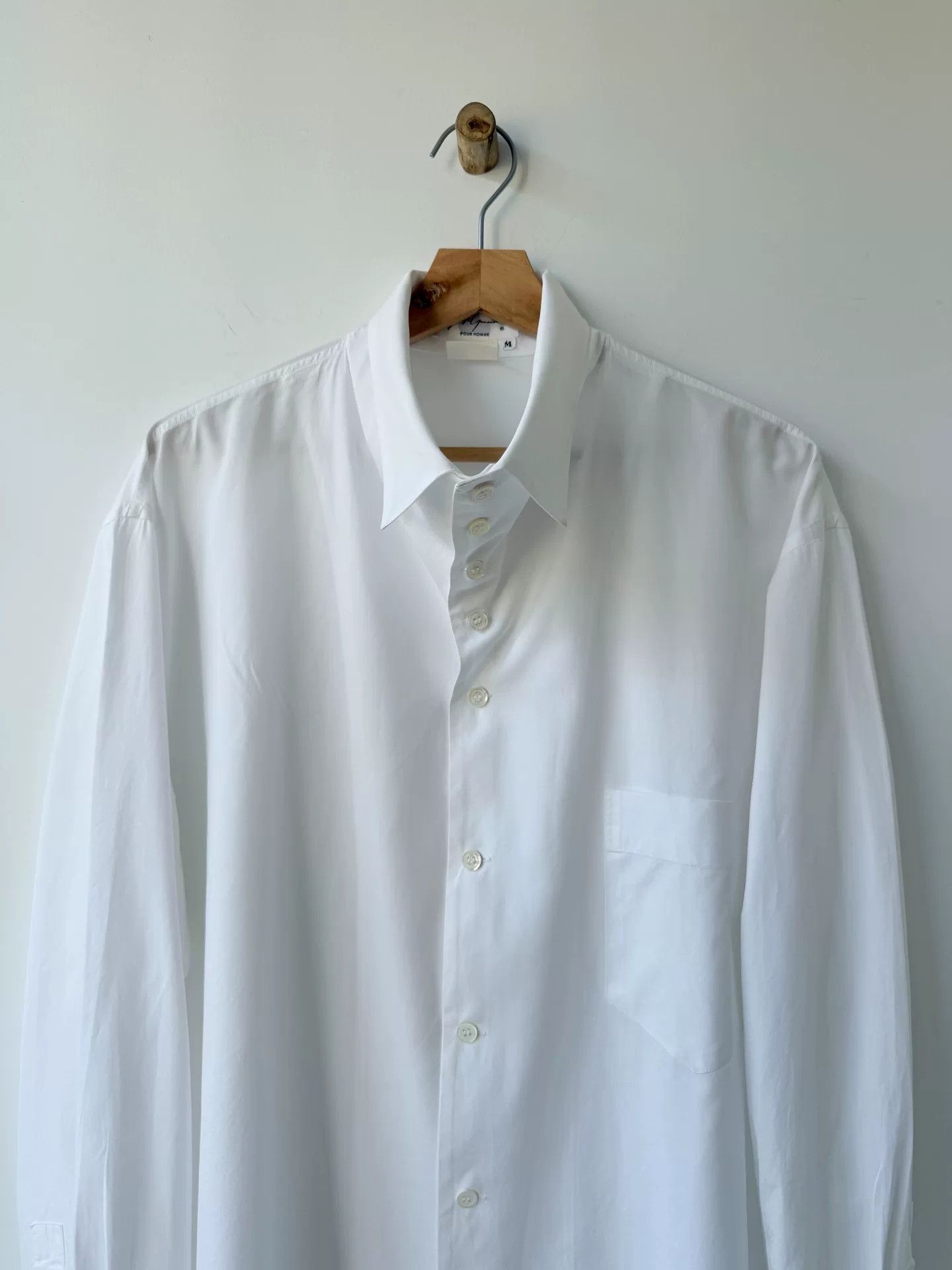 Yohji Yamamoto Yohji Yamamoto Pour Homme White Shirt Size US M / EU 48-50 / 2 - 7 Thumbnail