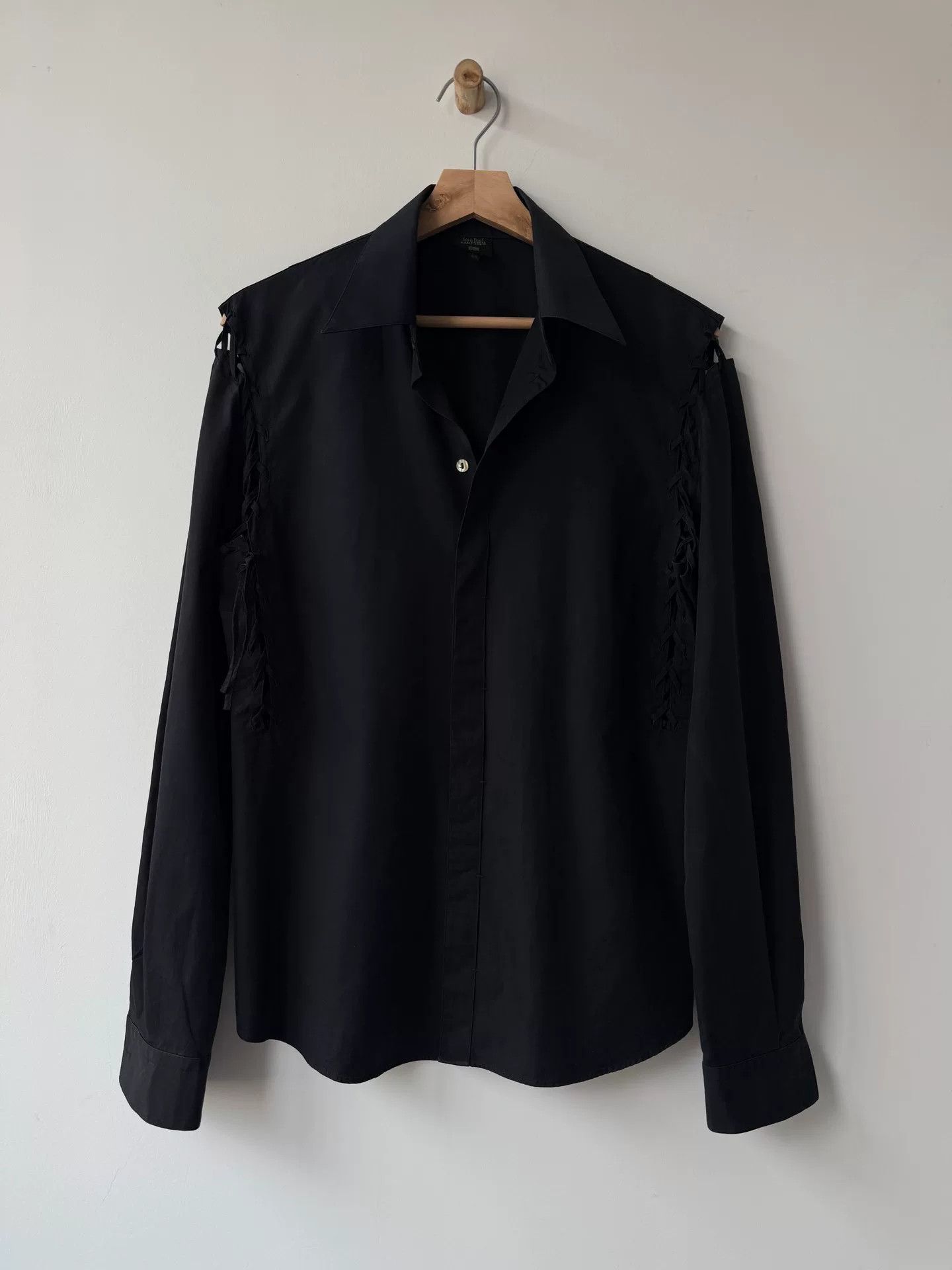 Jean Paul Gaultier Jean Paul Gaultier Black Tie Detail Shirt Size US L / EU 52-54 / 3 - 2 Thumbnail