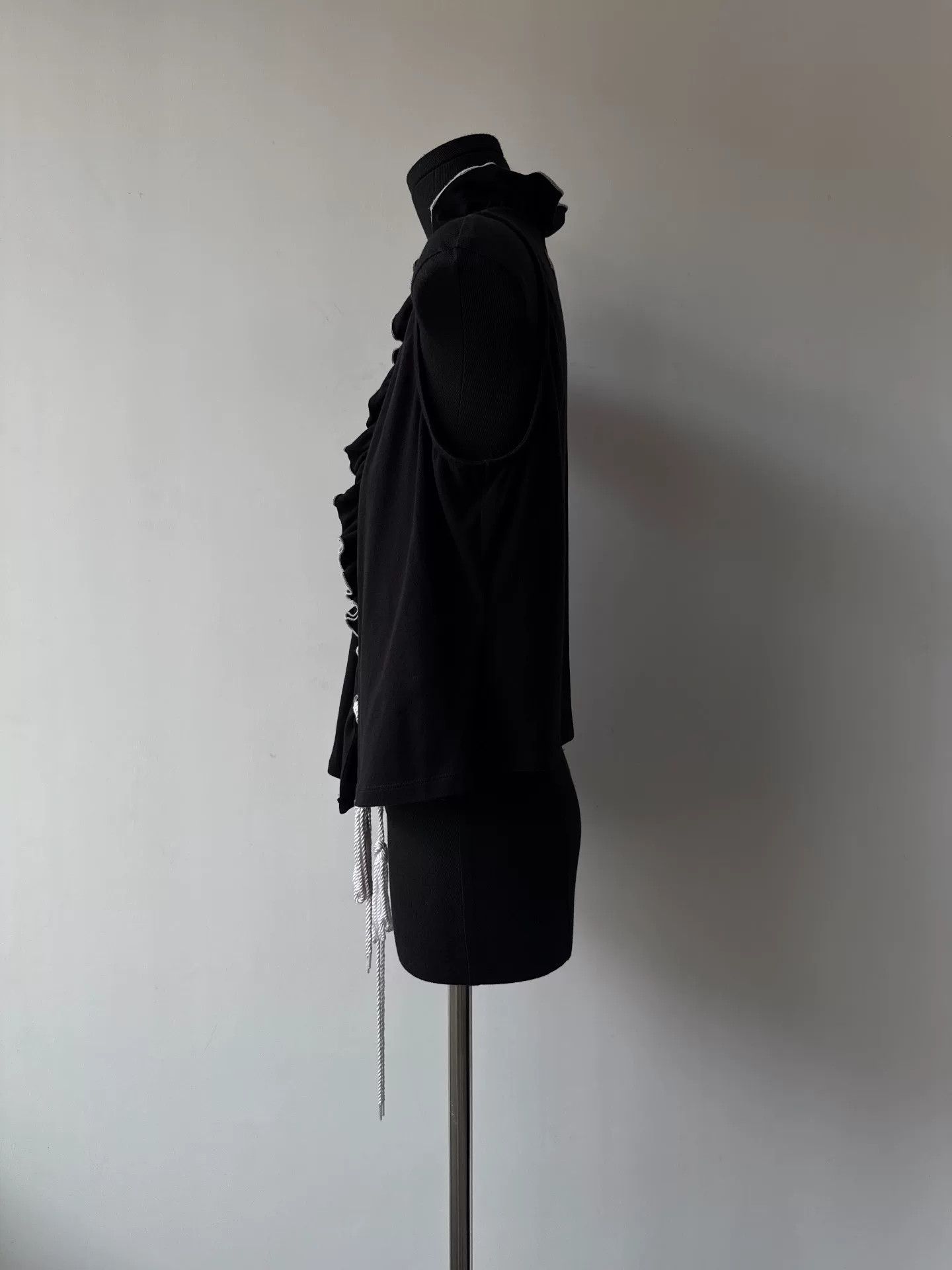 Jean Paul Gaultier black sleeveless top with ruffles and ties Size L / US 10 / IT 46 - 4 Thumbnail