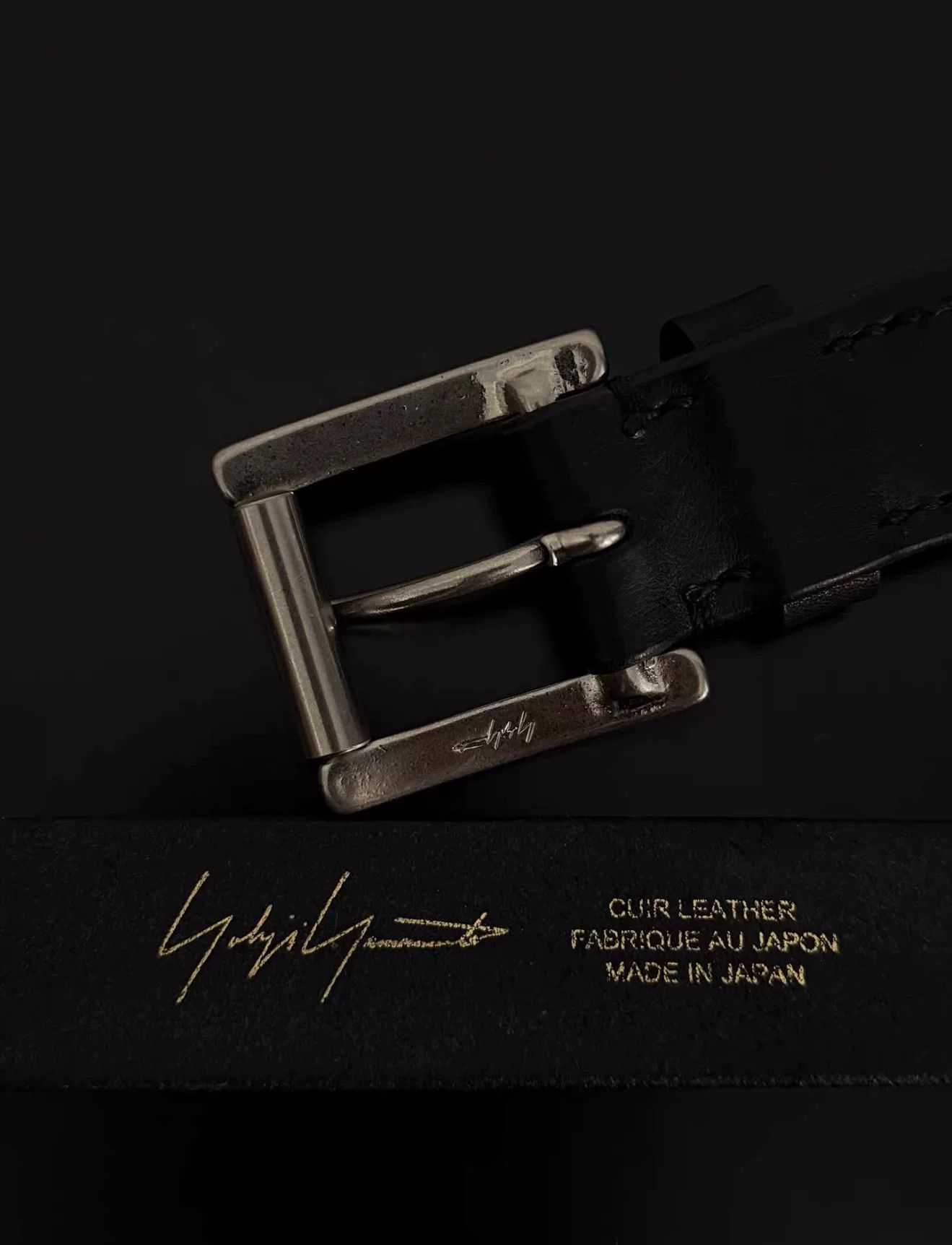 Yohji Yamamoto Yohji Yamamoto Pour Homme Black Leather Belt Size ONE SIZE - 5 Thumbnail