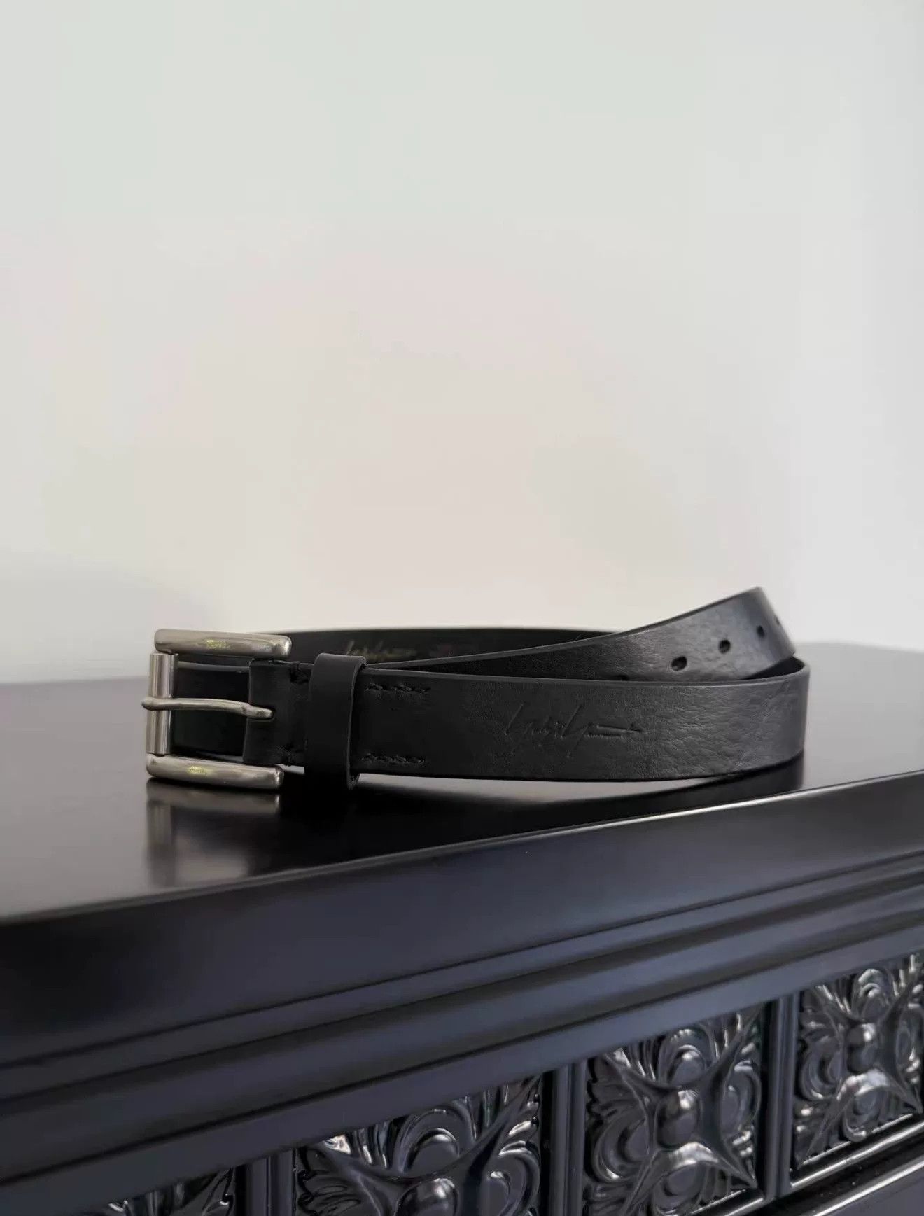 Yohji Yamamoto Yohji Yamamoto Pour Homme Black Leather Belt Size ONE SIZE - 2 Thumbnail