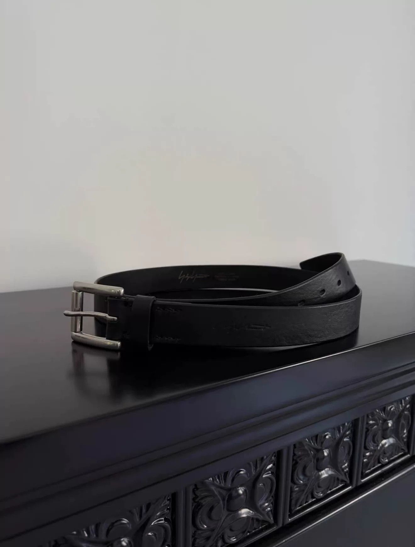 Yohji Yamamoto Yohji Yamamoto Pour Homme Black Leather Belt Size ONE SIZE - 4 Thumbnail