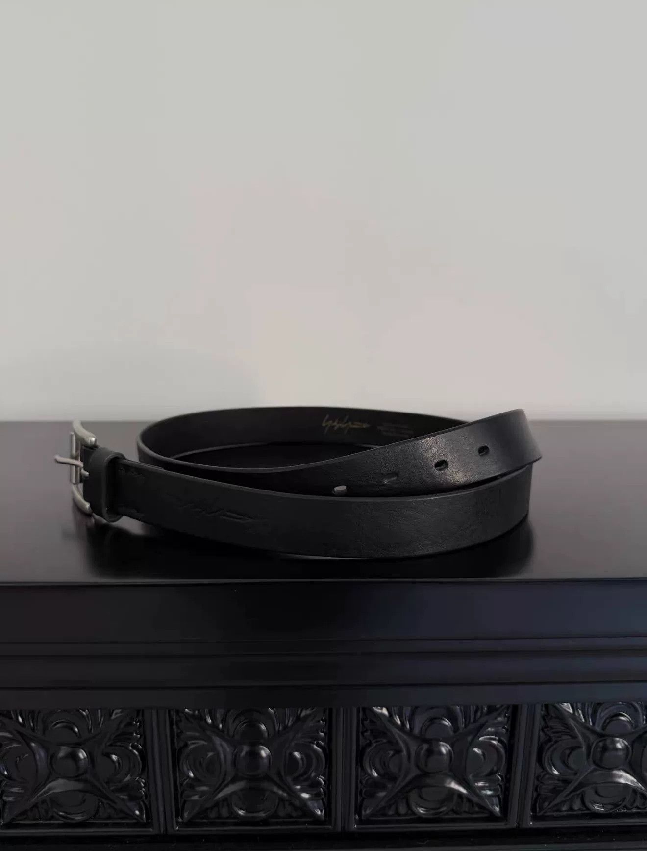 Yohji Yamamoto Yohji Yamamoto Pour Homme Black Leather Belt Size ONE SIZE - 3 Thumbnail
