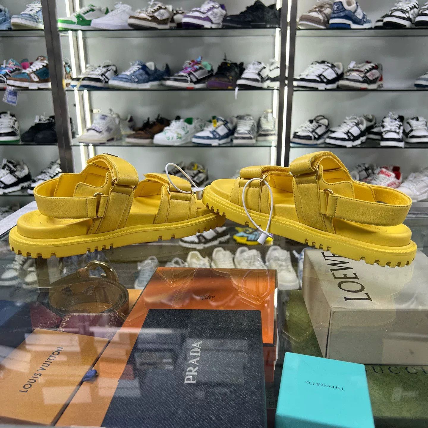 Dior dior yellow leather velcro sandals size 38 Size US 8 / IT 38 - 4 Thumbnail