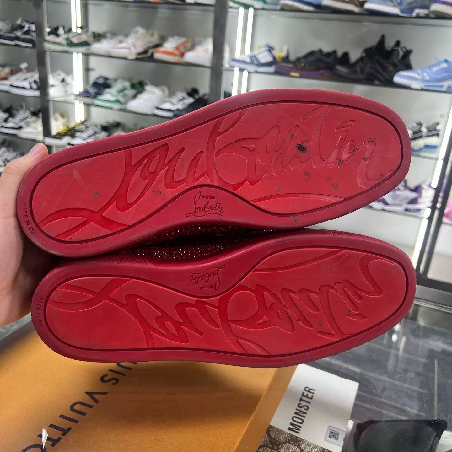 Christian Louboutin christian louboutin red high-top sneakers Size US 11 / EU 44 - 6 Thumbnail