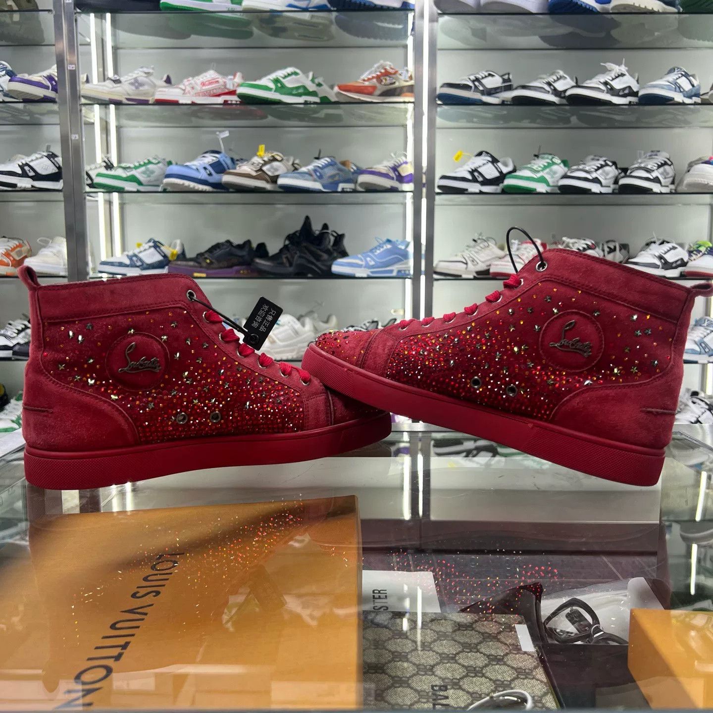 Christian Louboutin christian louboutin red high-top sneakers Size US 11 / EU 44 - 4 Thumbnail