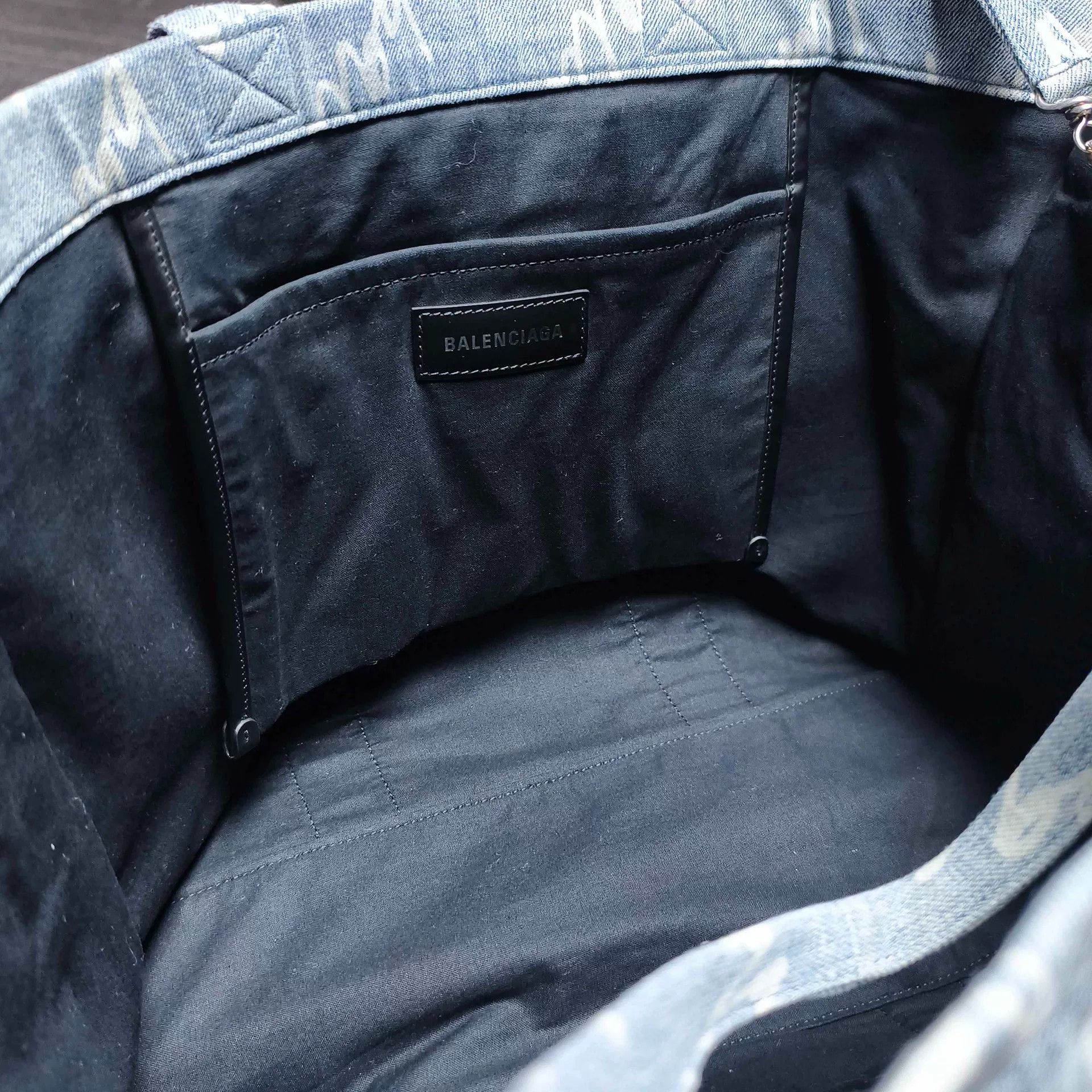 Balenciaga balenciaga all-over logo denim tote bag Size ONE SIZE - 5 Thumbnail