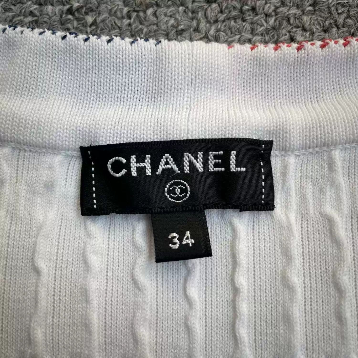 Chanel white striped knit cardigan by Chanel Size S / US 4 / IT 40 - 5 Thumbnail