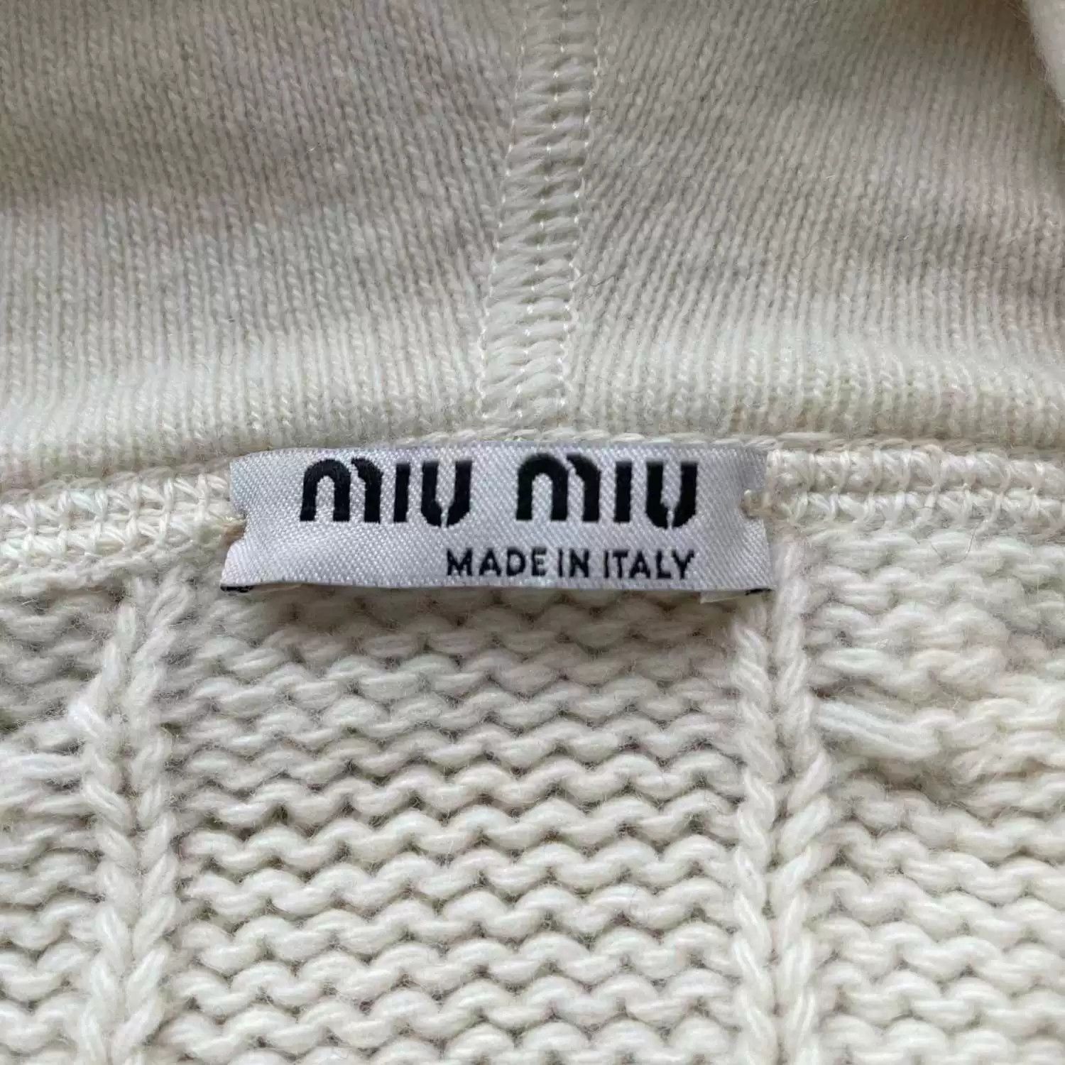 Miu Miu miu miu logo cropped knit hoodie Size M / US 6-8 / IT 42-44 - 5 Thumbnail