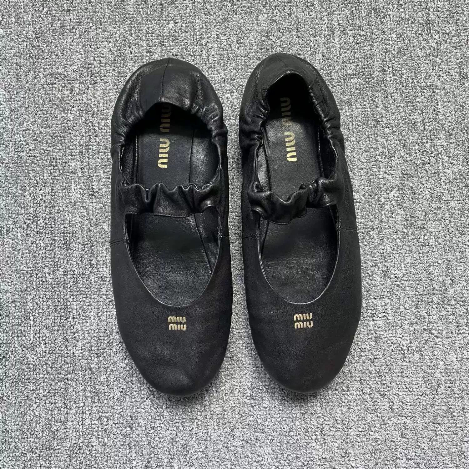 Miu Miu Miu Miu Ruches Nappa Leather Ballet Flats Size US 9 / IT 39 - 2 Thumbnail