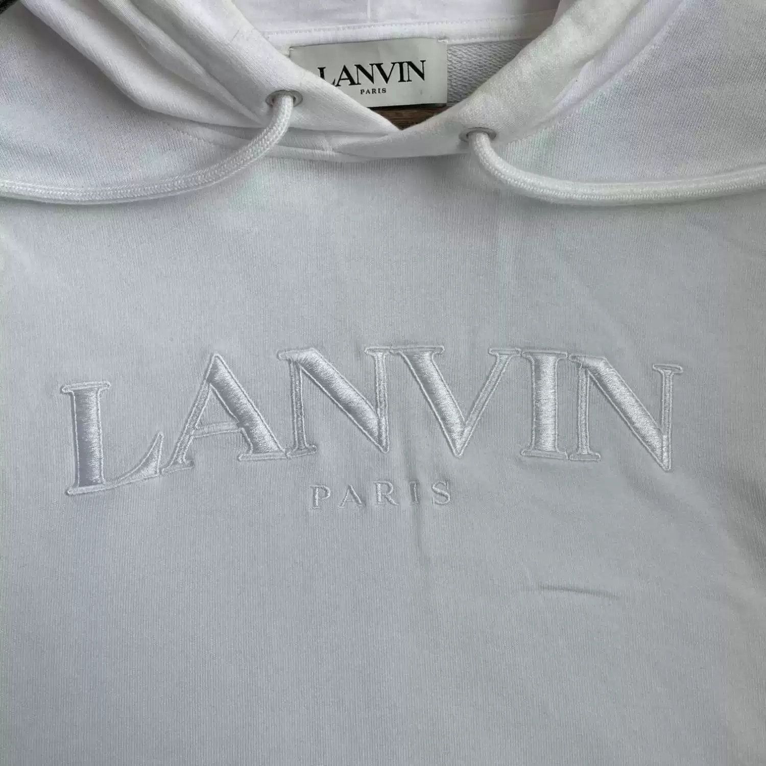 Lanvin white embroidered logo hoodie from lanvin Size US XL / EU 56 / 4 - 3 Thumbnail