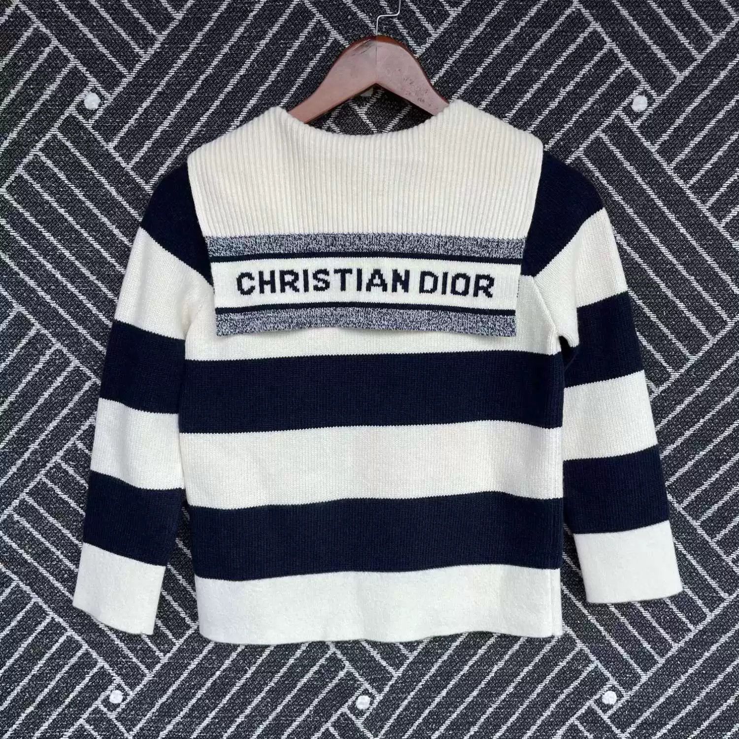 Dior beige striped knit pullover sweater Size M / US 6-8 / IT 42-44 - 3 Thumbnail