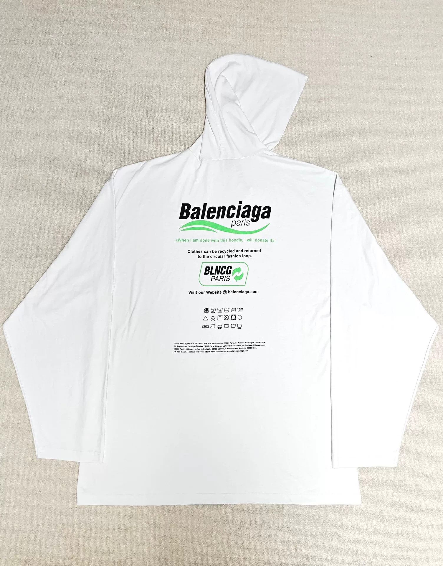 Balenciaga Balenciaga Long Sleeve Hoodie Eco-Friendly Size US S / EU 44-46 / 1 - 3 Thumbnail