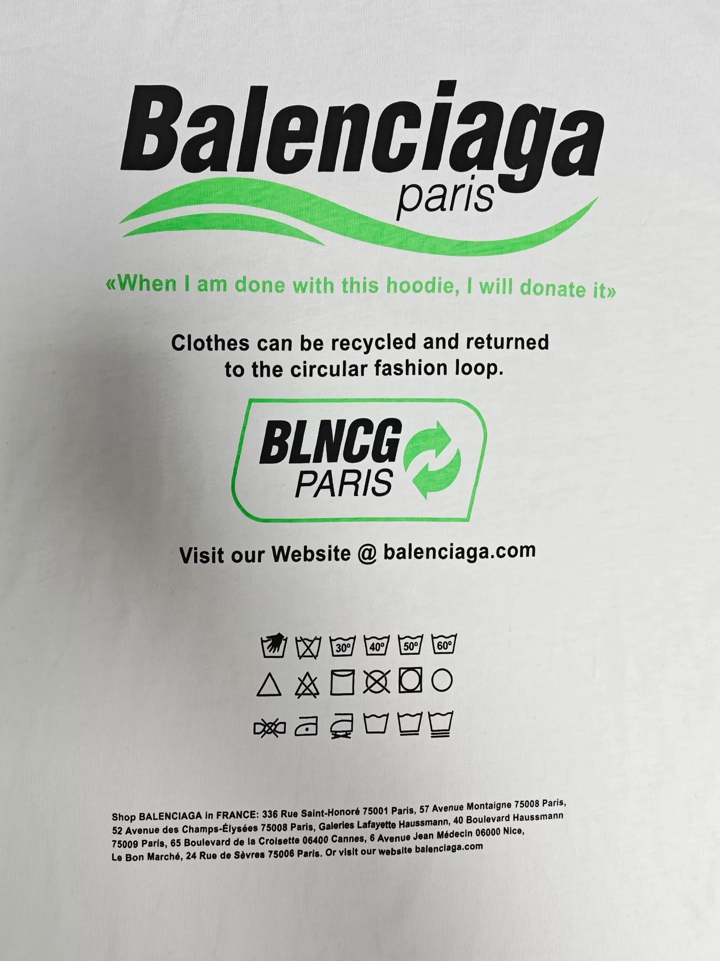 Balenciaga Balenciaga Long Sleeve Hoodie Eco-Friendly Size US S / EU 44-46 / 1 - 4 Thumbnail