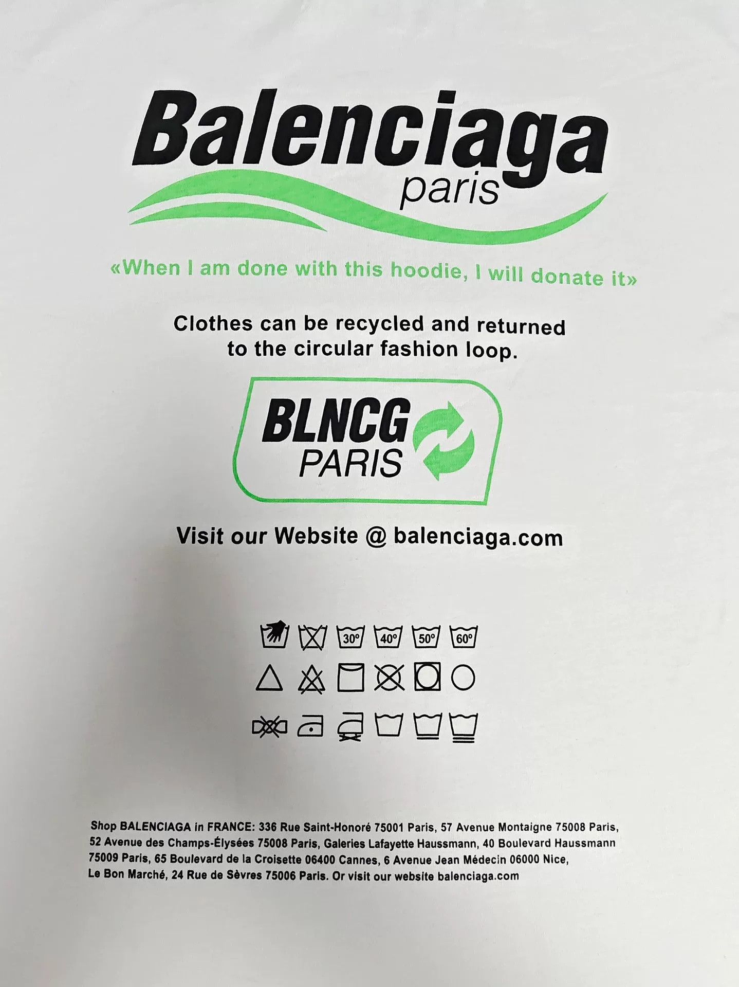 Balenciaga Balenciaga Long Sleeve Hoodie Eco-Friendly Size US S / EU 44-46 / 1 - 5 Thumbnail