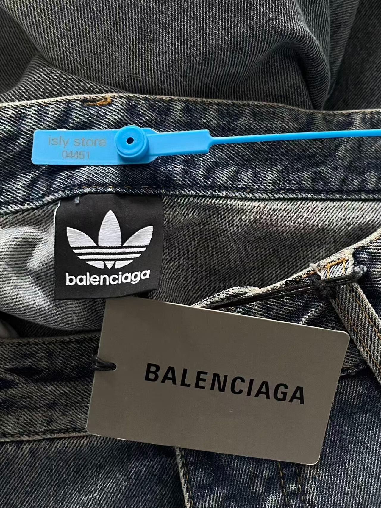 Balenciaga balenciaga x adidas striped denim pants Size US 27 - 4 Thumbnail