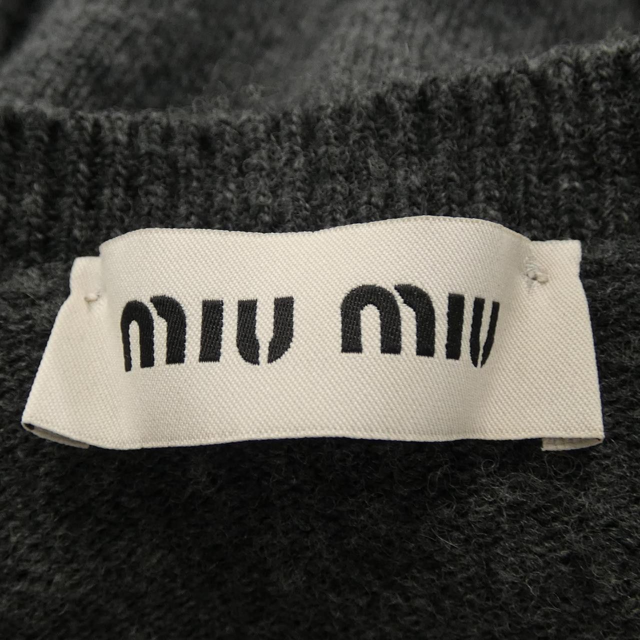 Miu Miu Miu Miu Miu Miu MIU MIU Logo Wool Cardigan Cotton Tops DNA02T SOOO 13WS DUTY FREE for USA Size ONE SIZE - 4 Thumbnail