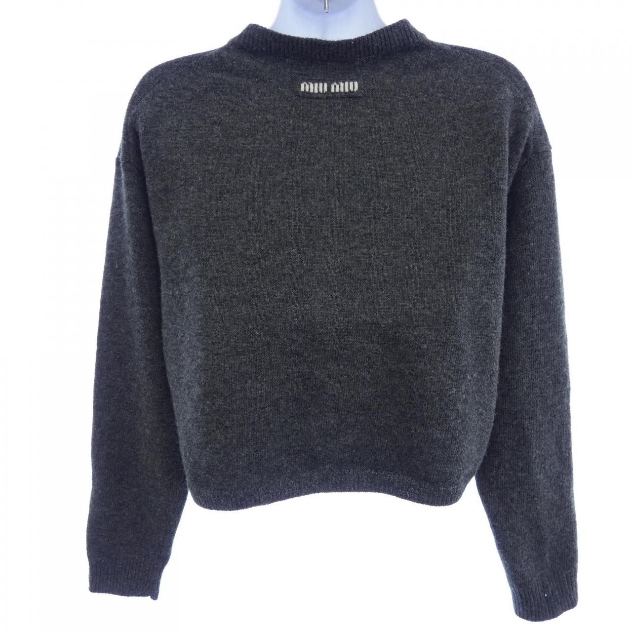 Miu Miu Miu Miu Miu Miu MIU MIU Logo Wool Cardigan Cotton Tops DNA02T SOOO 13WS DUTY FREE for USA Size ONE SIZE - 2 Thumbnail